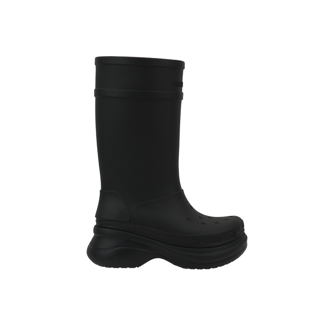 677384W1S8E1000 Balenciaga x Crocs Rubber Boot Black