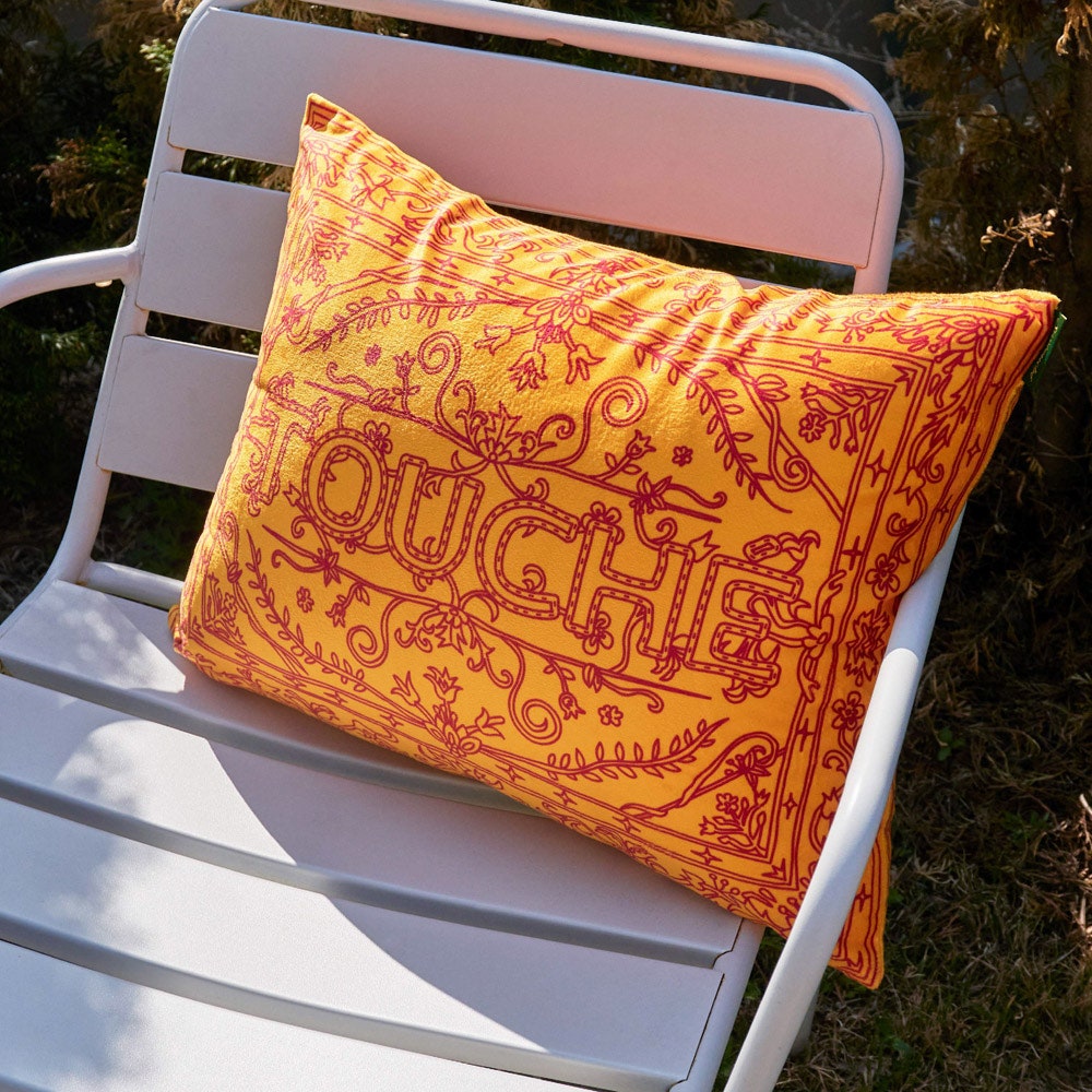 _SAYTOUCHE113_2 Say Touche Doodle Persian Cushion Yellow - #2