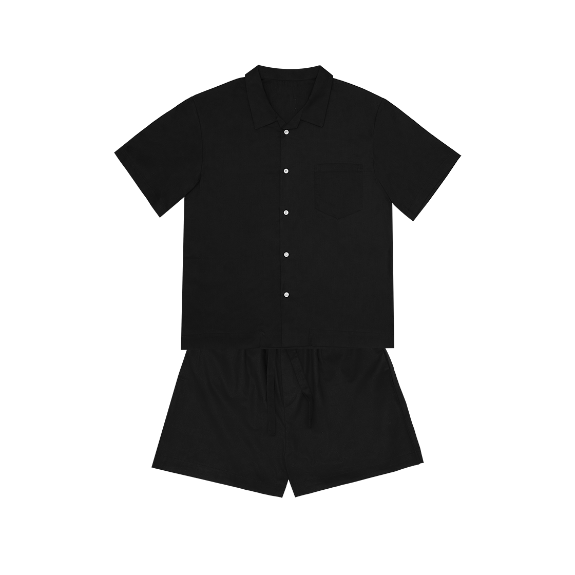 Shirts Pants Set - All Black LAZYZ Stay Pajamas Short Shirts Pants Set - All Black