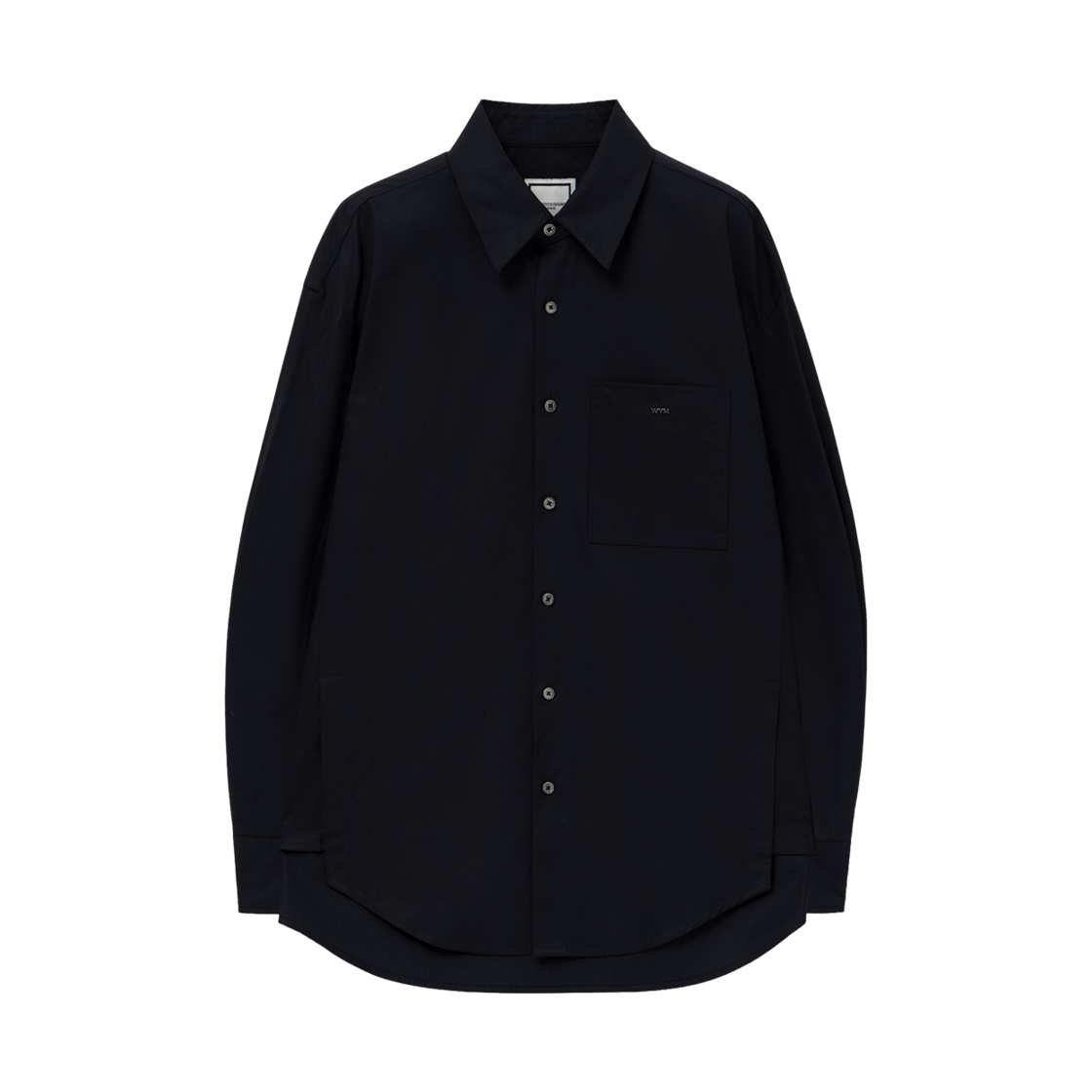 우영미 코튼 백로고 셔츠 네이비 - 25FW