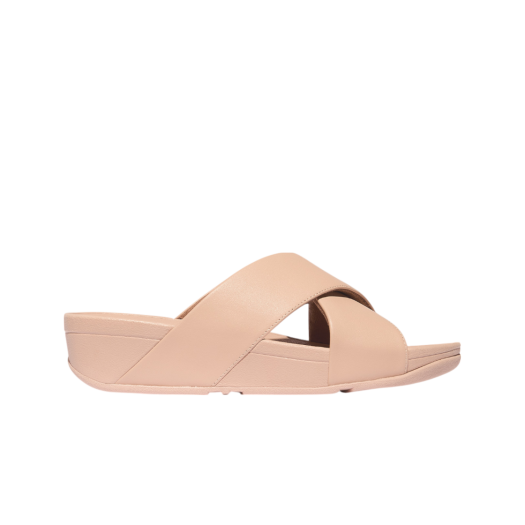 FFSO5E204I3 FITFLOP Lulu Cross Slide Sandals Women Leather Sandy Beige