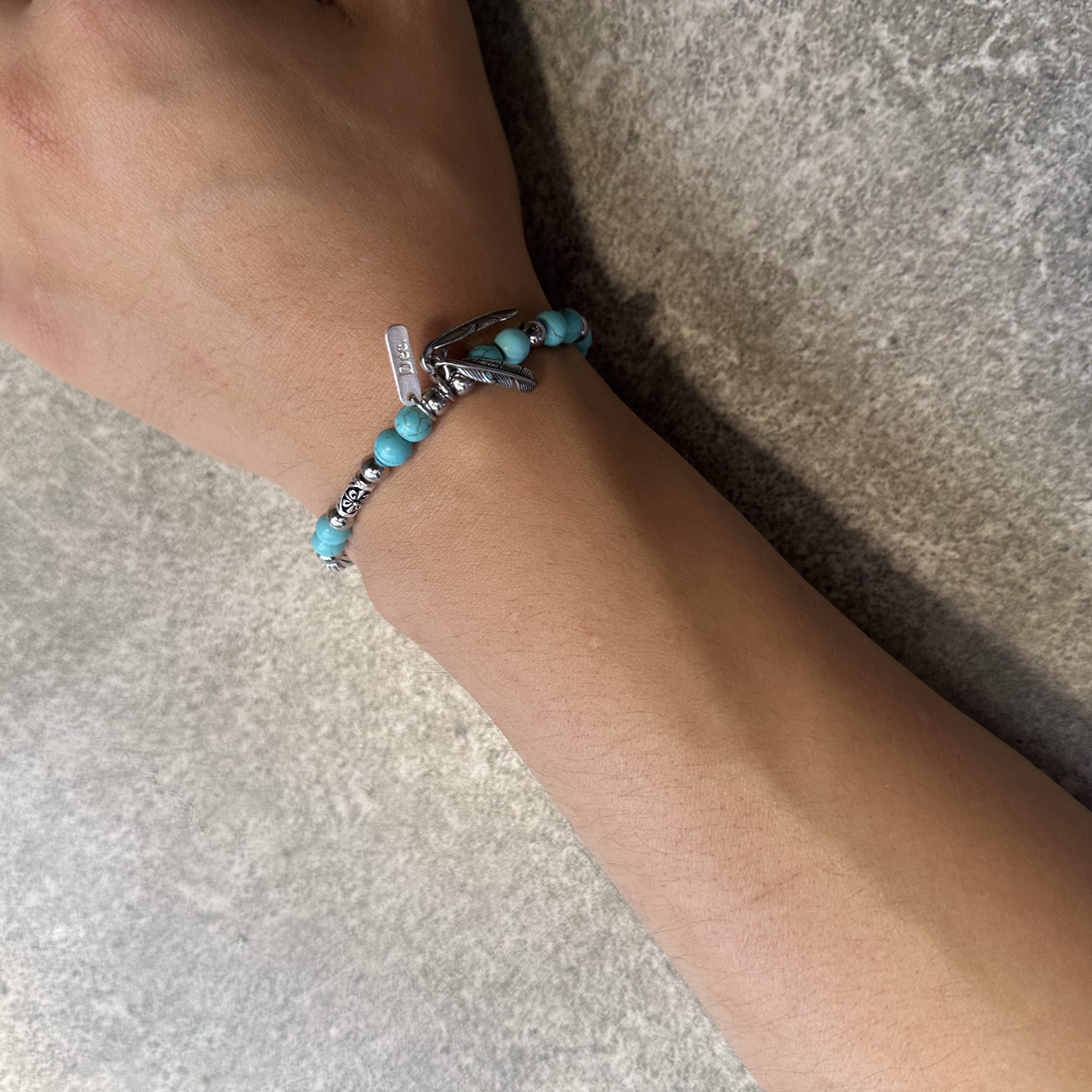 December Ten Turquoise Beads Bracelet 착용 스타일