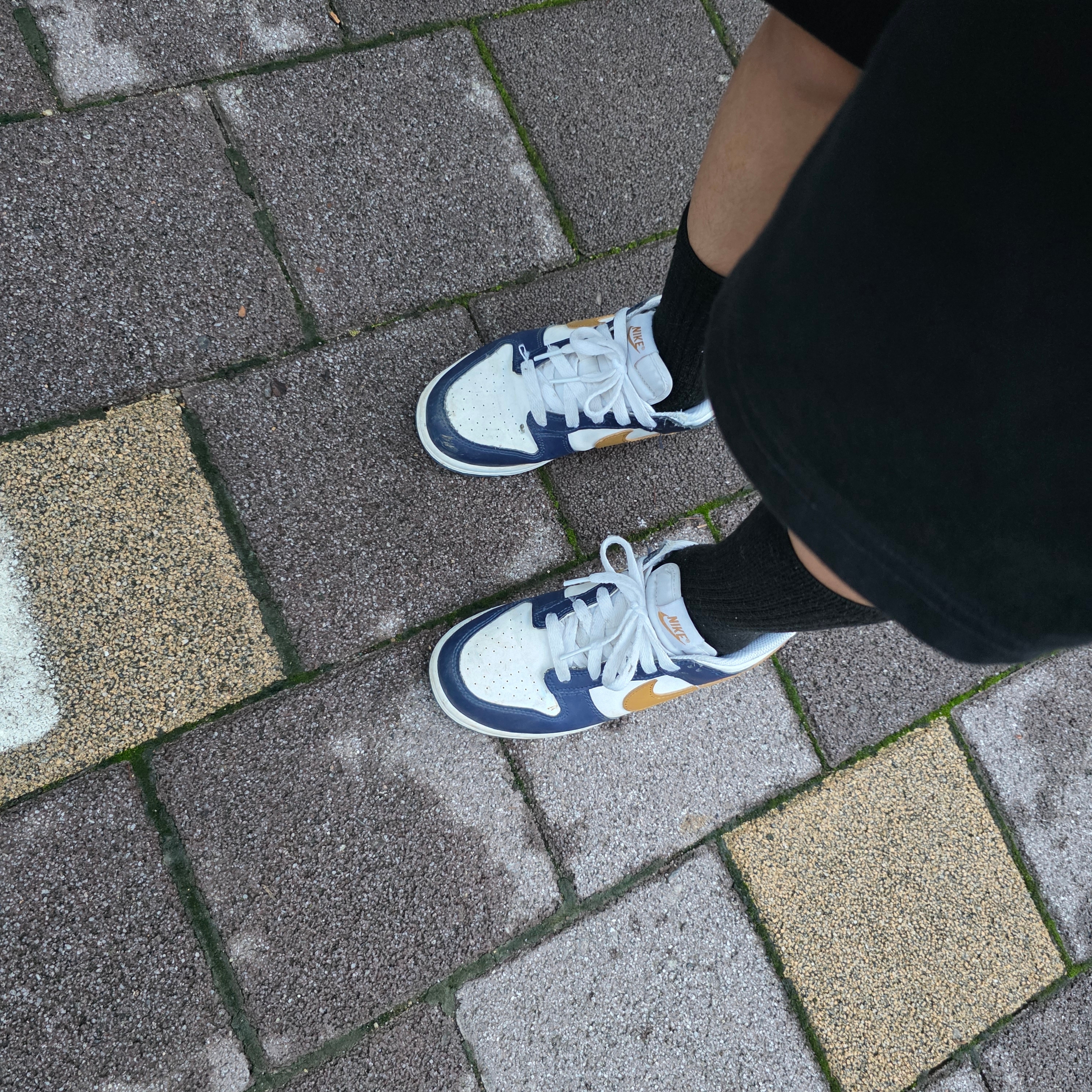 (PS) Nike Dunk Low White Midnight Navy 착용 스타일