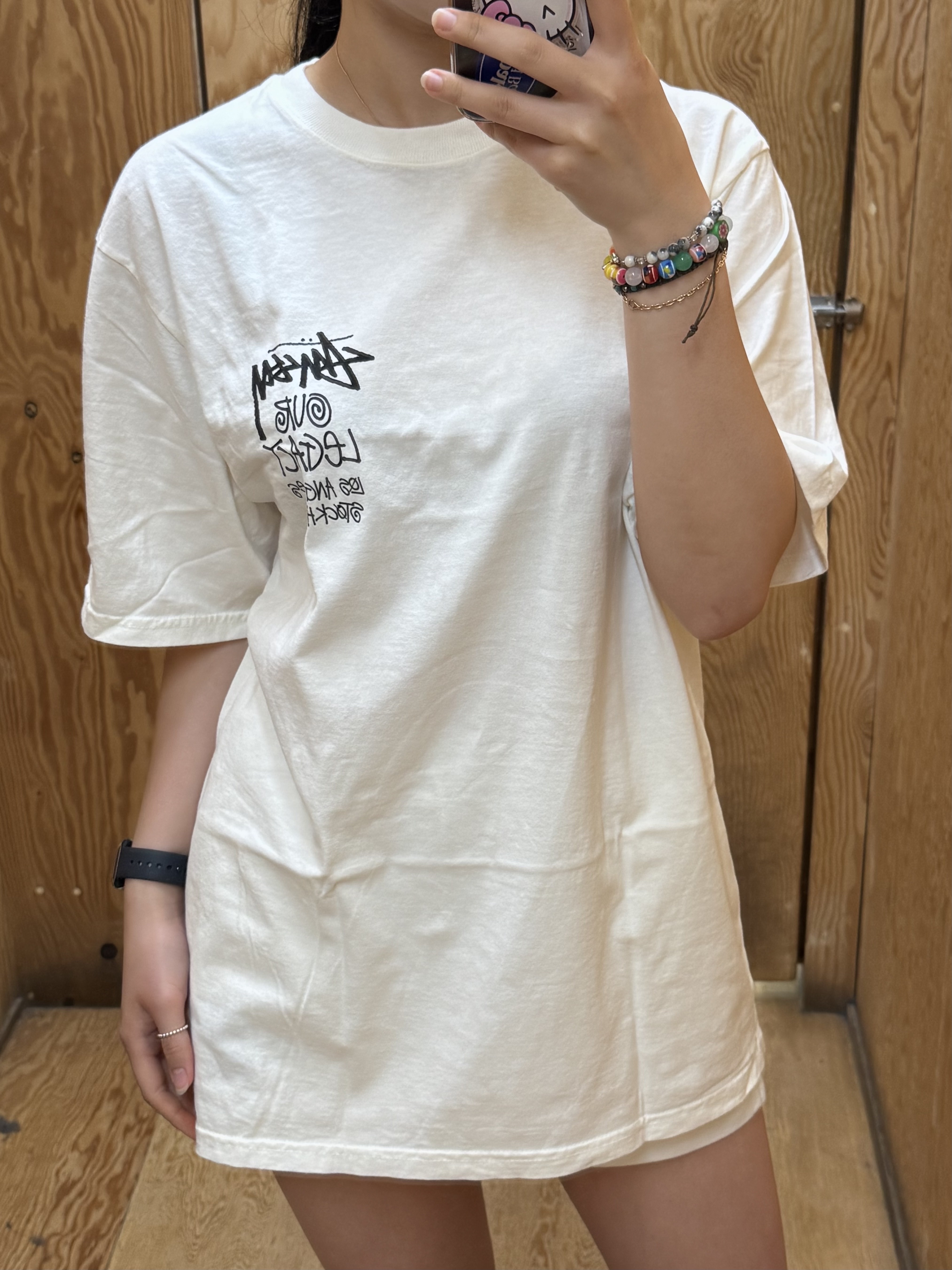 Stussy x Our Legacy Work Shop 8 Ball Pigment Dyed Yin Yang T-Shirt Natural 착용 스타일