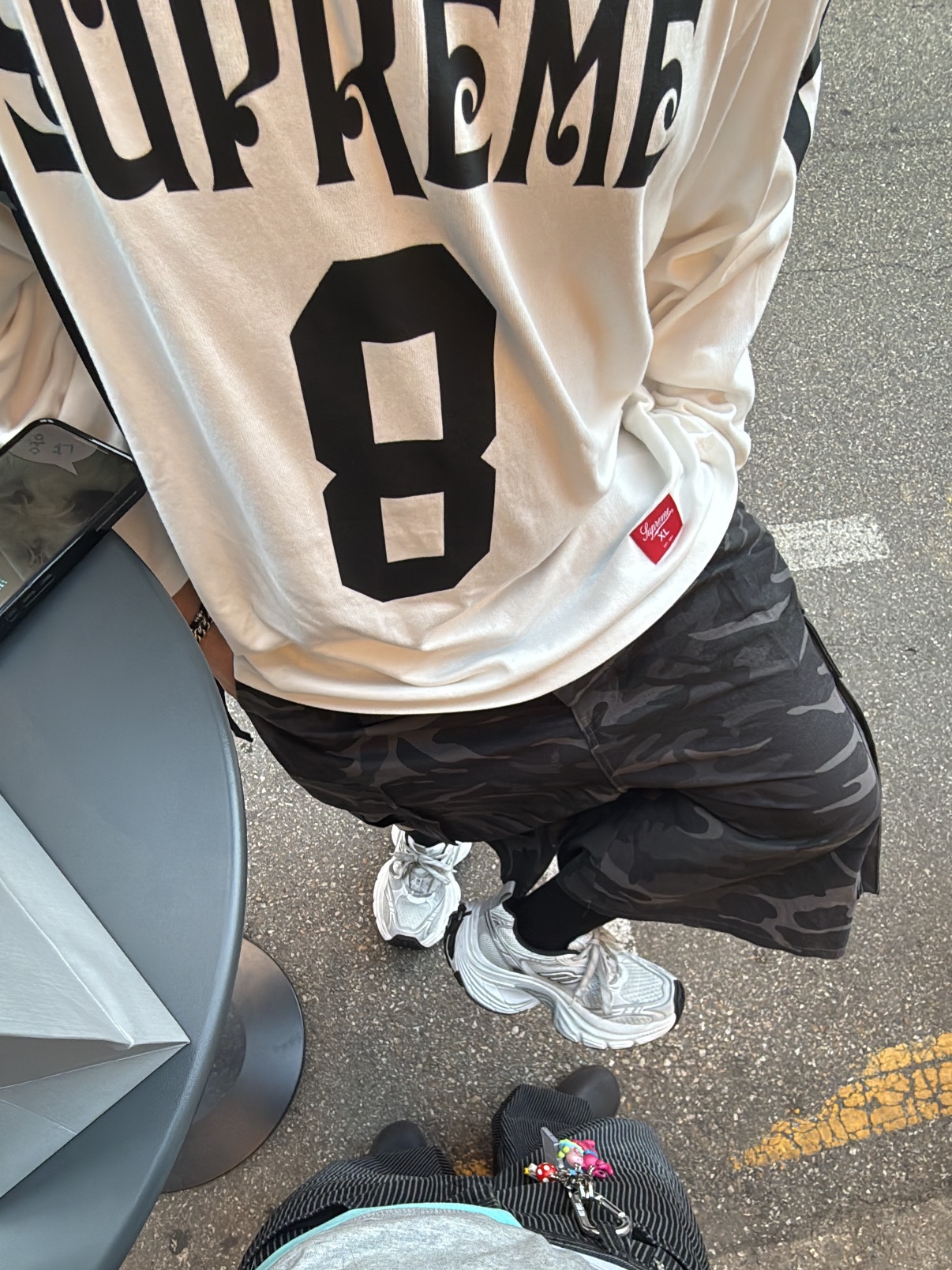 Supreme Affiliated L/S Football Top White - 25SS, Undermycar Mu.46 Anti Fxxking Logo Play Big Cargo Rip-Camo Shorts Camo Gray 착용 스타일 - 1