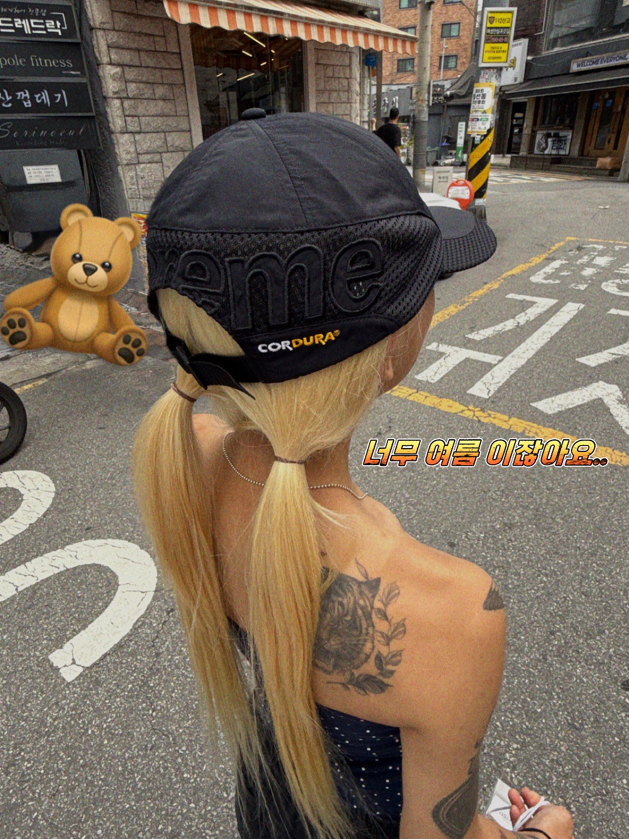 Supreme Cordura Mesh 6-Panel Black - 25SS 착용 스타일