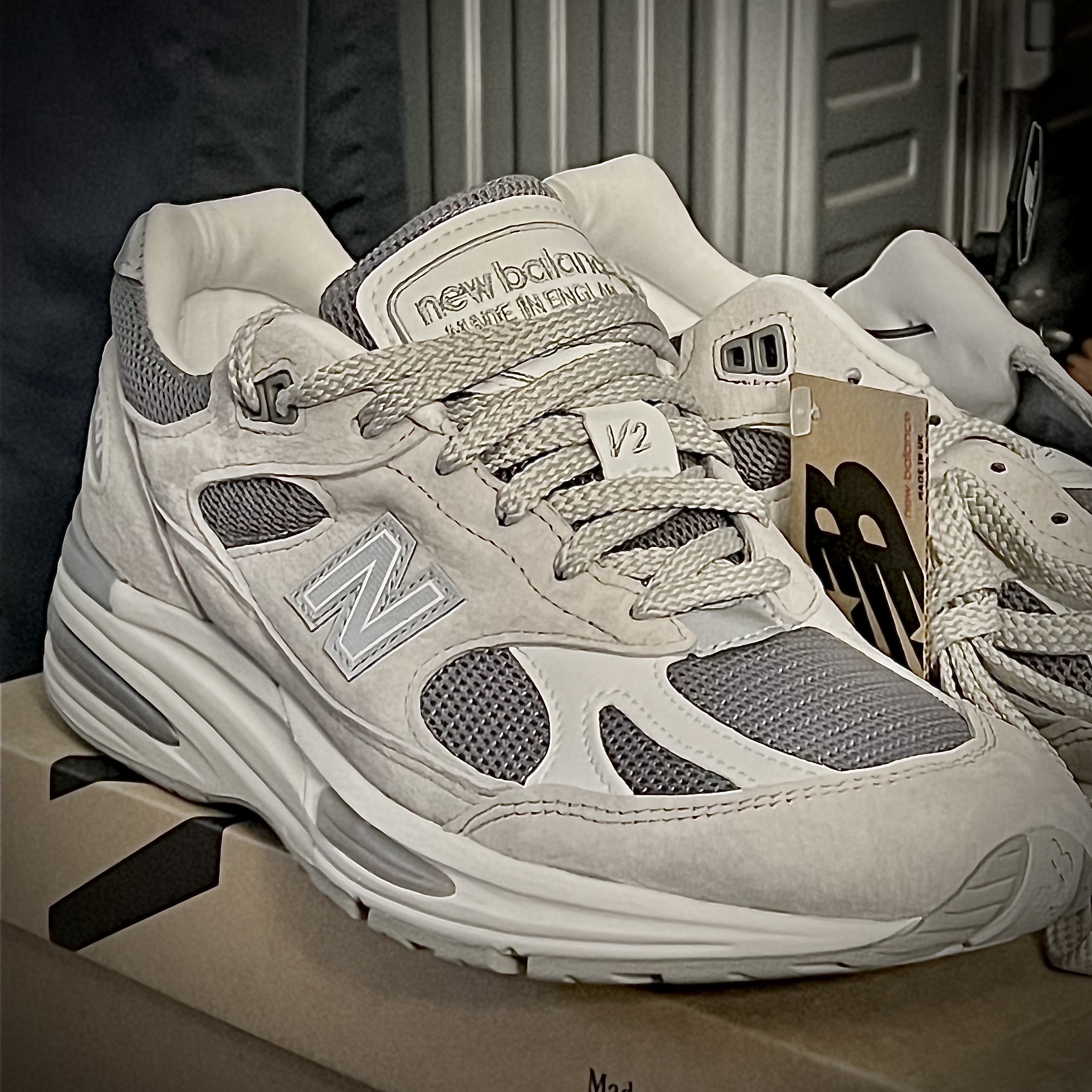 New Balance 991v2 Made in UK Nimbus Cloud Cool Grey - D Standard 착용 스타일