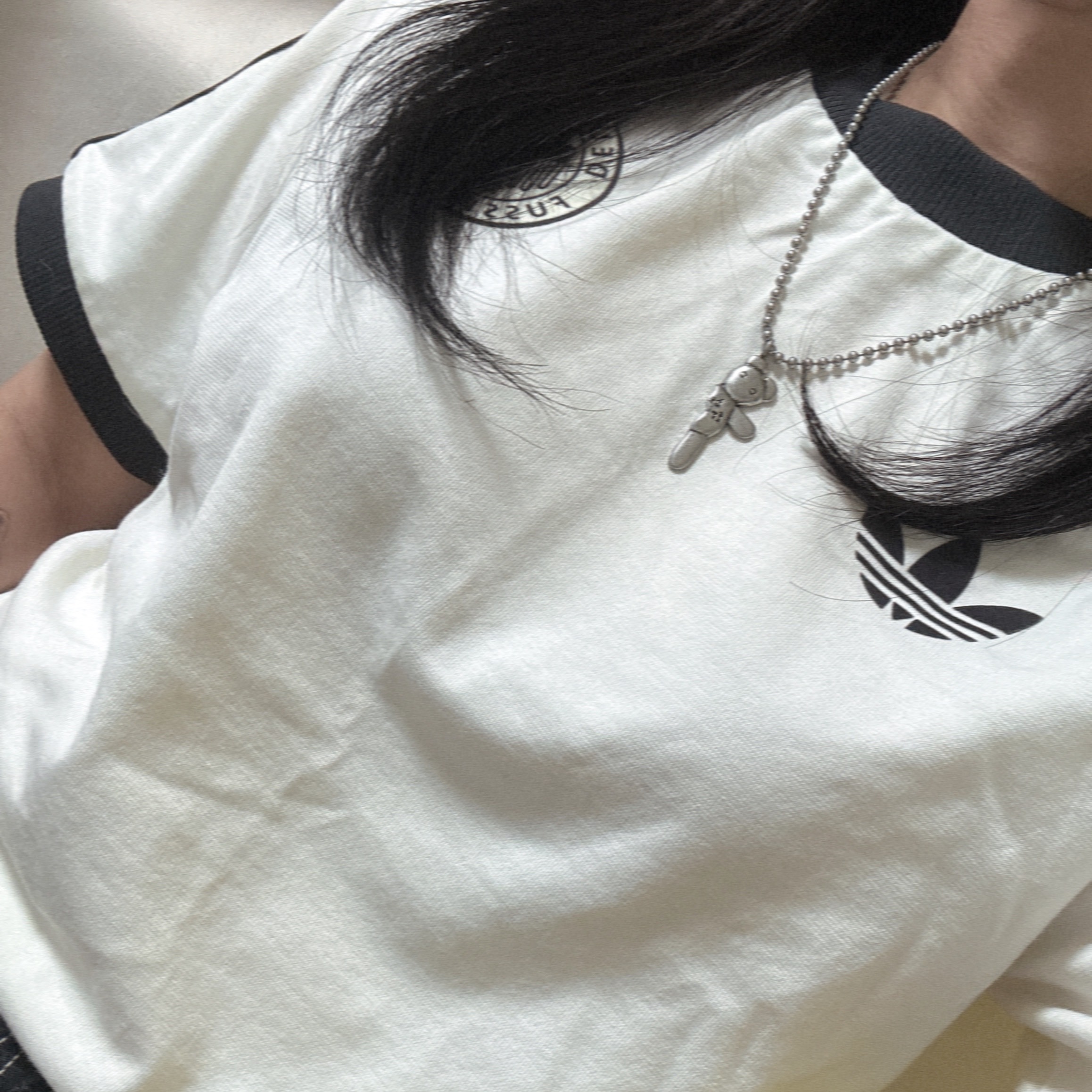 Heaven by Marc Jacobs Friendship Necklace Set Silver Ox (Set of 2), Adidas German Adicolor Classic 3-Stripes T-Shirt Off White - KR Sizing 착용 스타일