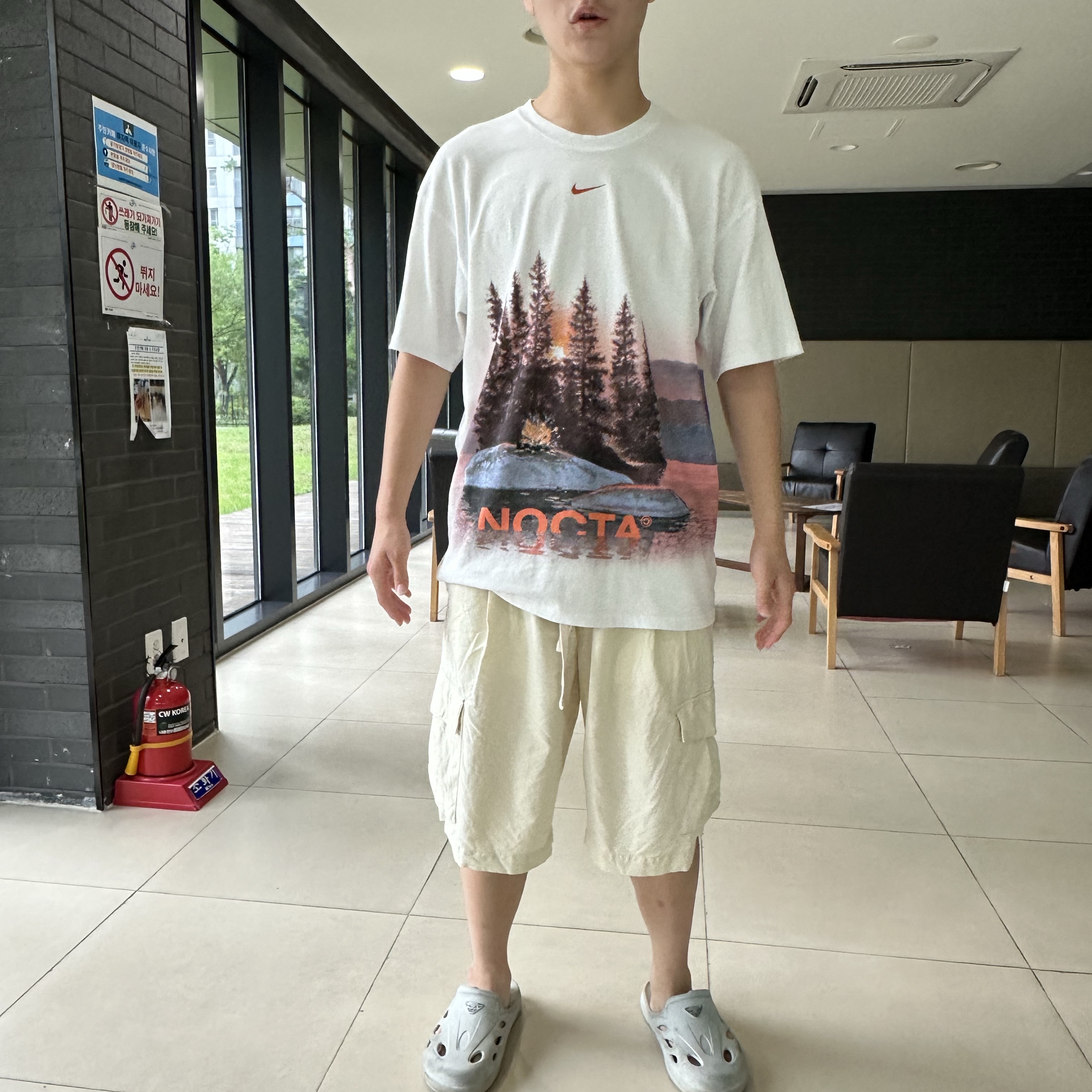 Nike x Drake Nocta Opal Reels Tee White (FV7865-100) 착용 스타일 - 3