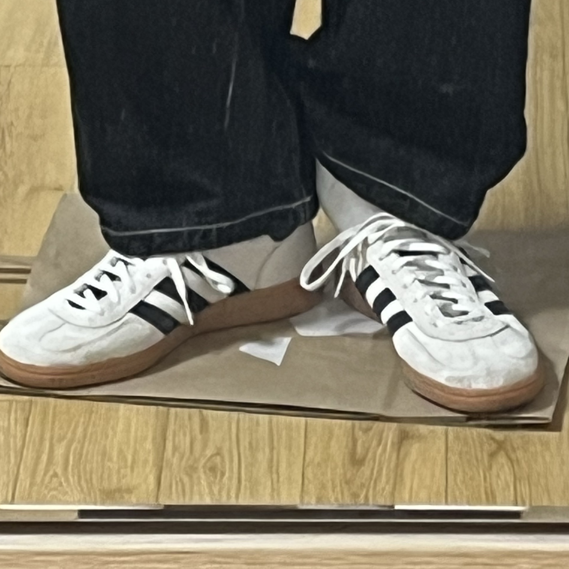 (W) Adidas Spezial Handball Aluminium Core Black 착용 스타일 - 3