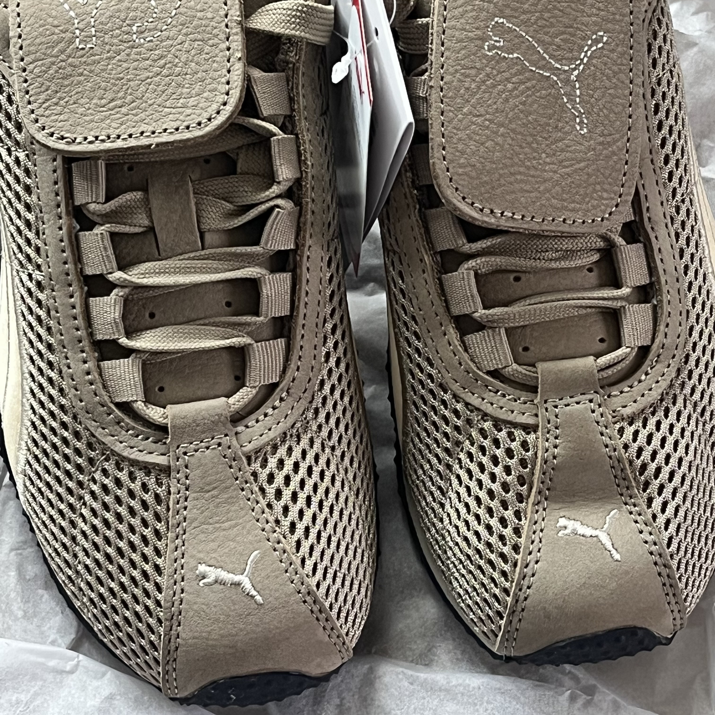 Puma x Open Yy H-street Oak Branch Creamy Vanilla 착용 스타일