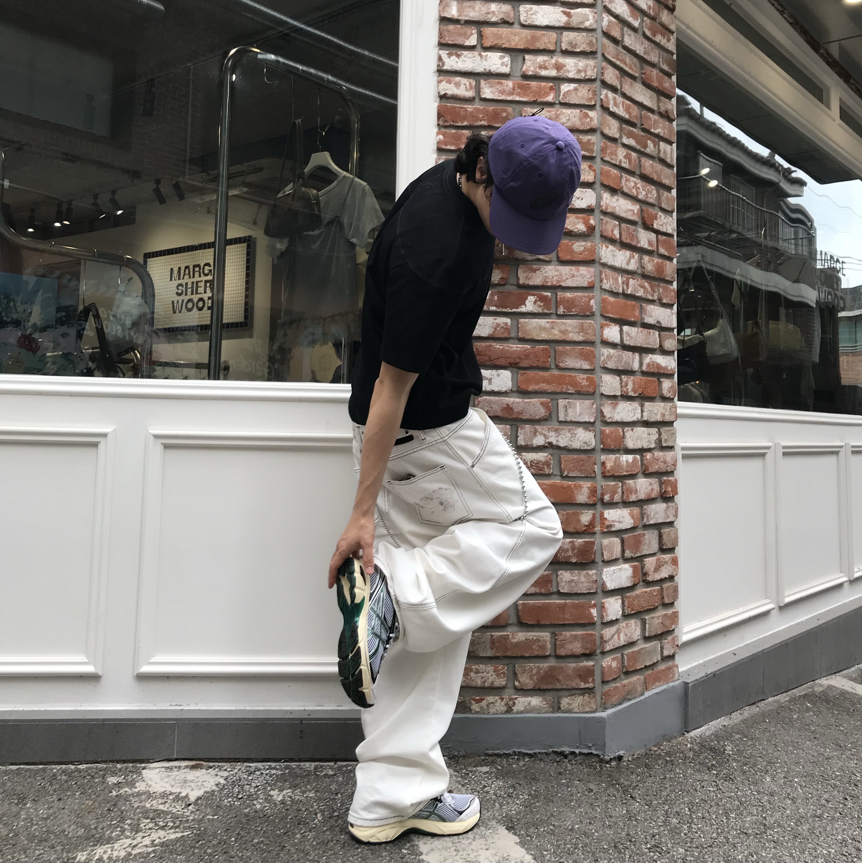 Asics GT-2160 White Jasper Green 착용 스타일 - 2