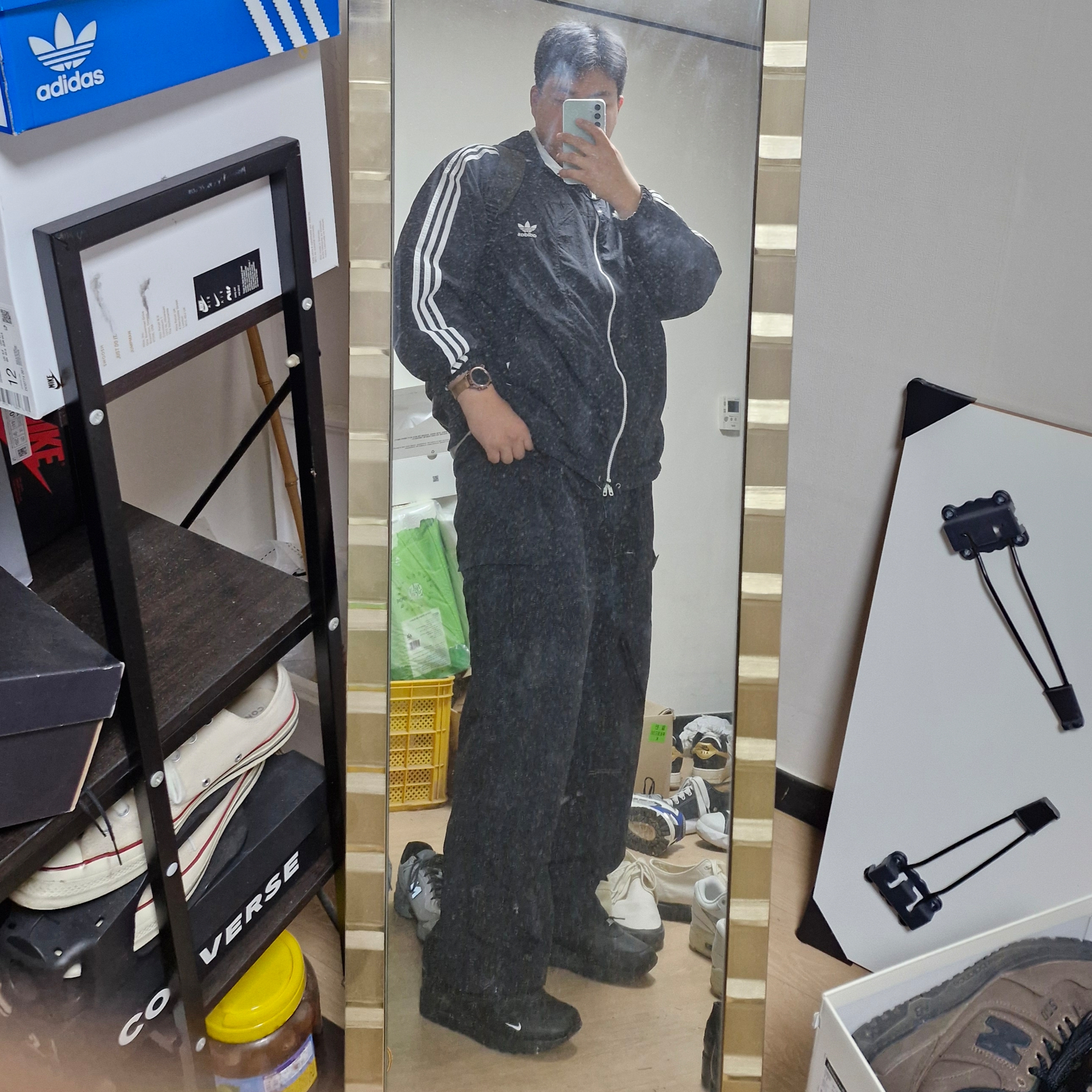 Nike x Supreme Air Max 1 '87 Black White - 25SS, Adidas x Yeseyesee BS Jacket Black - KR Sizing 착용 스타일
