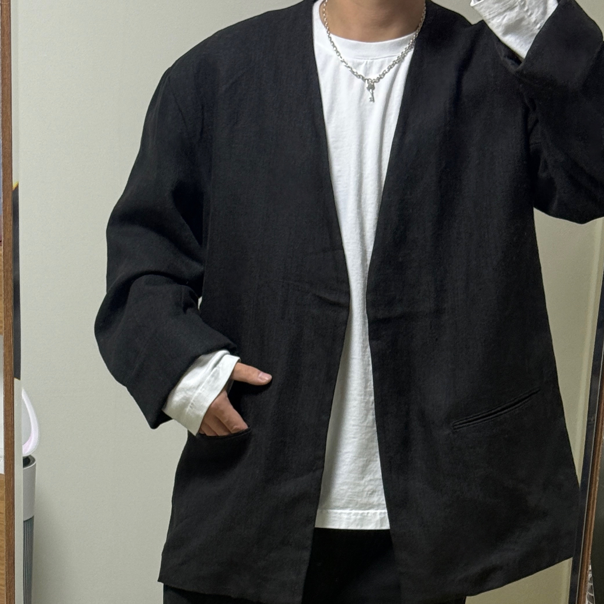Kapital Linendon Goros Casa Jacket Black, Balenciaga 3XL Sneakers White 착용 스타일 - 2