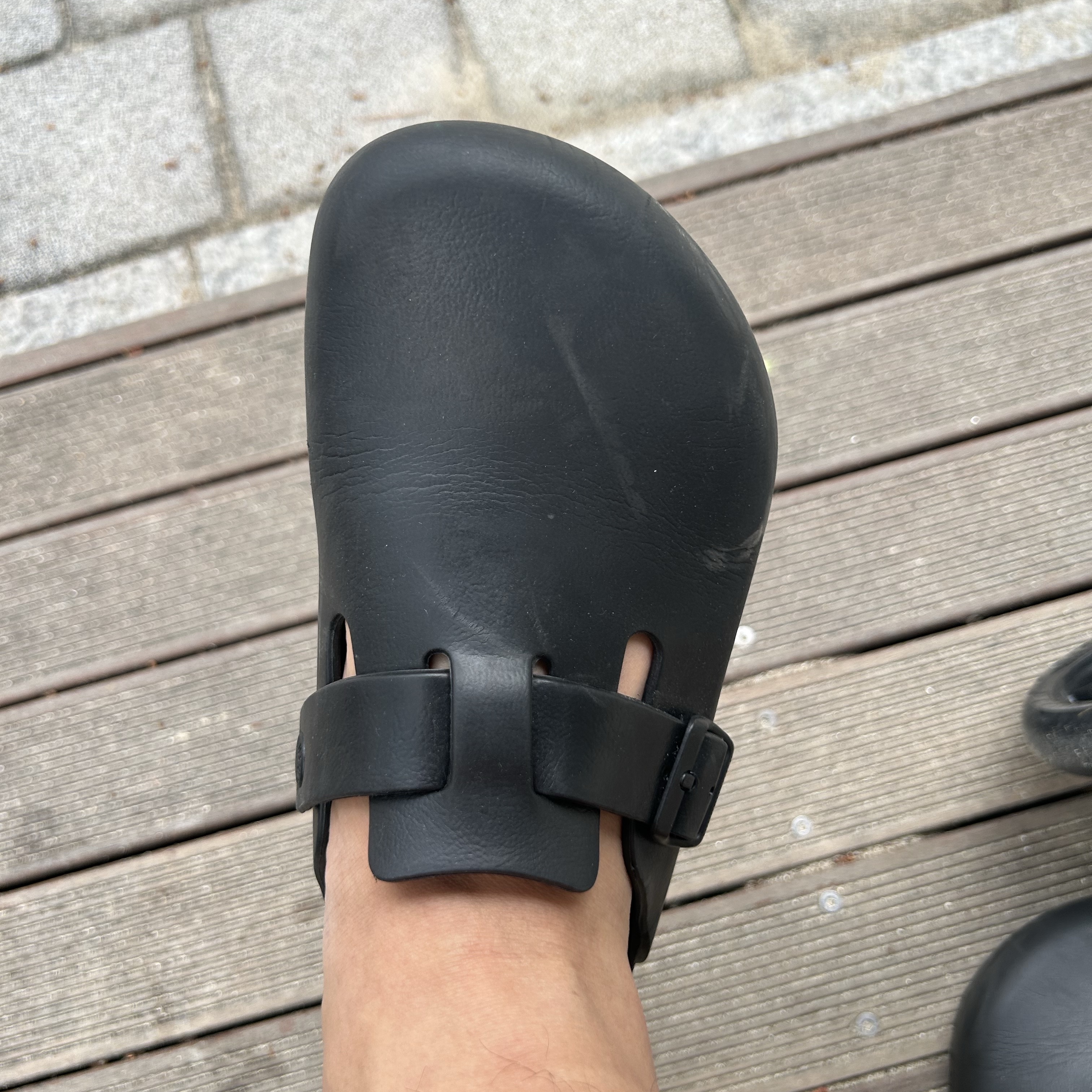 Birkenstock Boston Essentials Eva Black - Regular 착용 스타일
