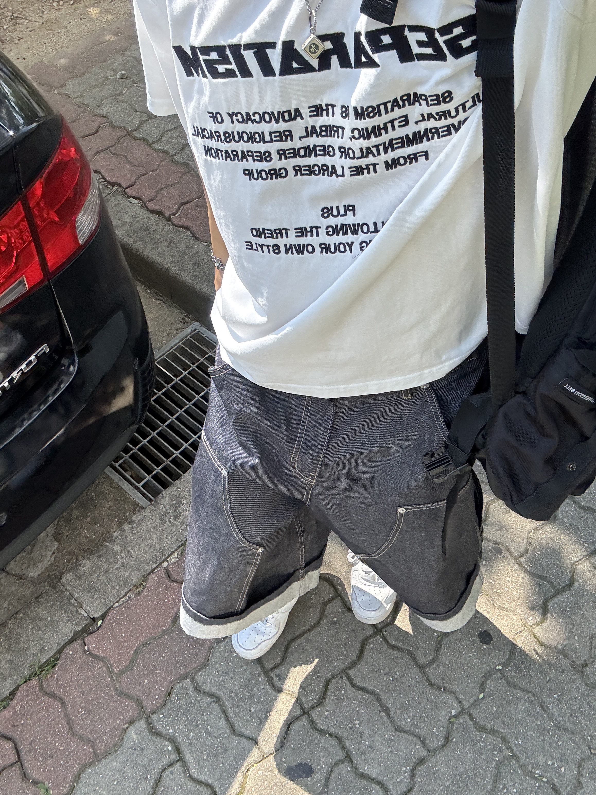 GRAILZ x KOIN SEOUL Carpenter Bermuda Denim Pants Indigo, [프리오더] Polyteru 925 Silver Pendant Dice 착용 스타일