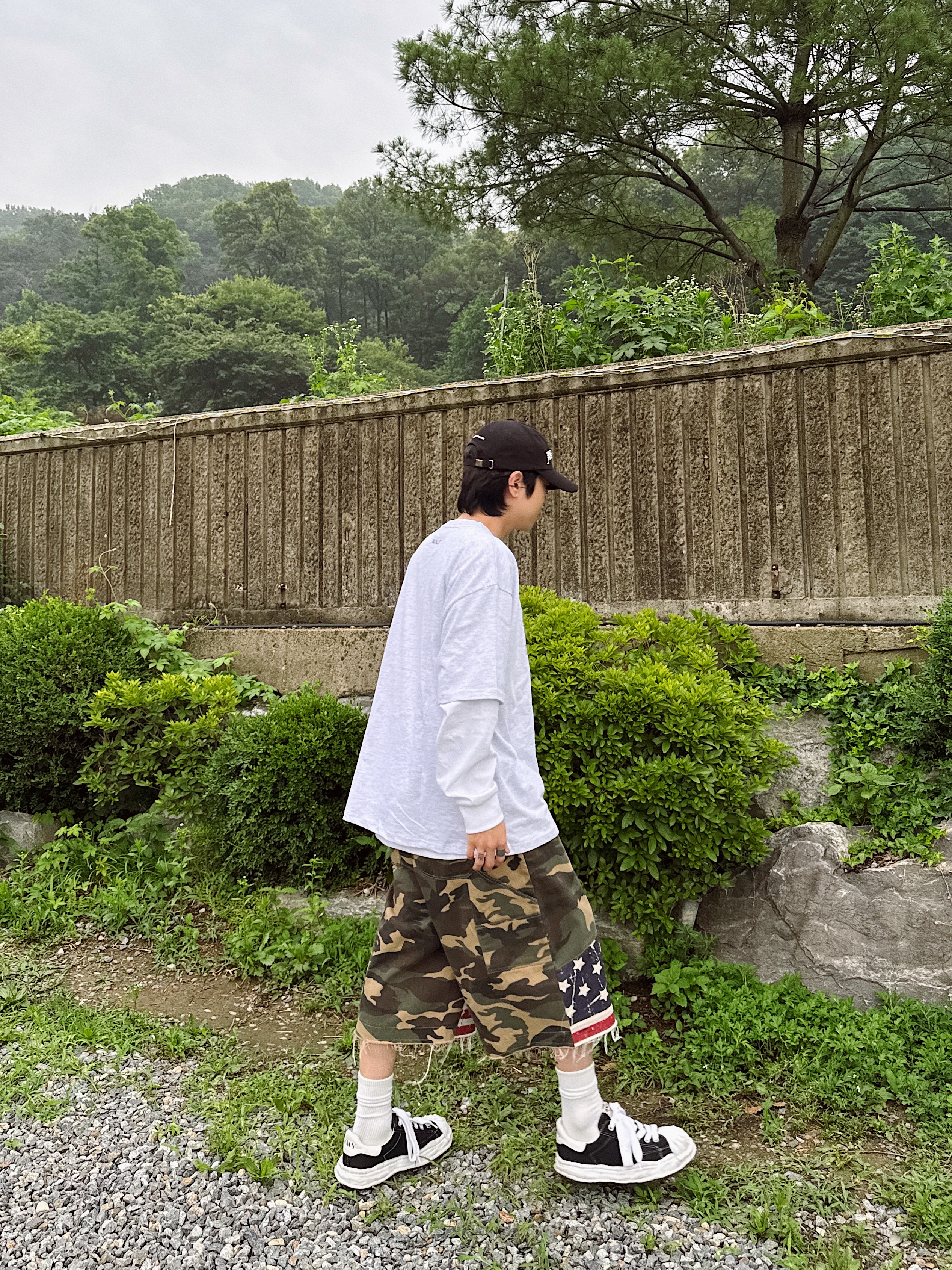 Post Archive Faction (Paf) x Joopiter Baseball Cap Black, Maison Mihara Yasuhiro Blakey OG Sole Canvas Low-top Sneakers Black White 착용 스타일 - 6