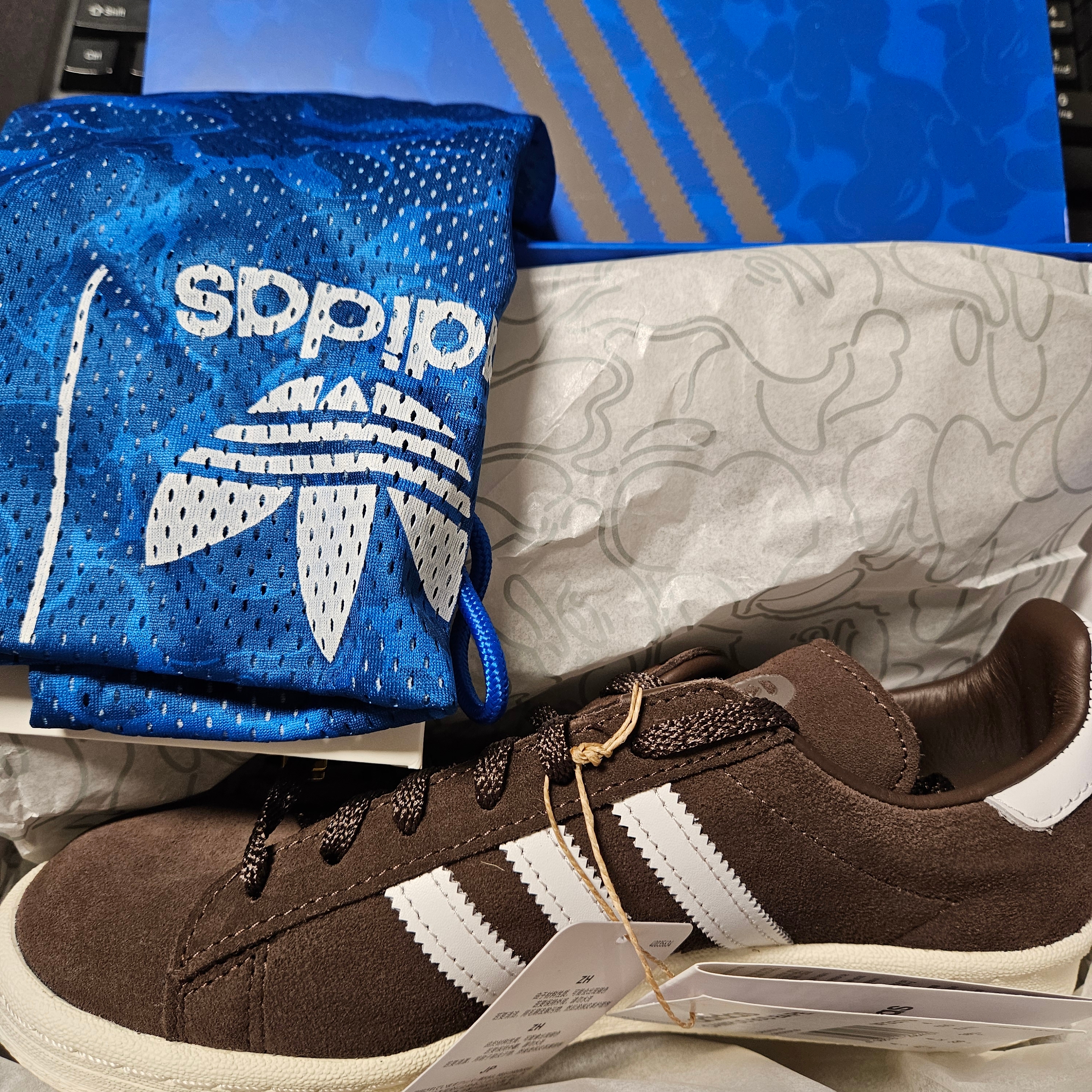 Adidas x BAPE Campus 80s Brown 착용 스타일