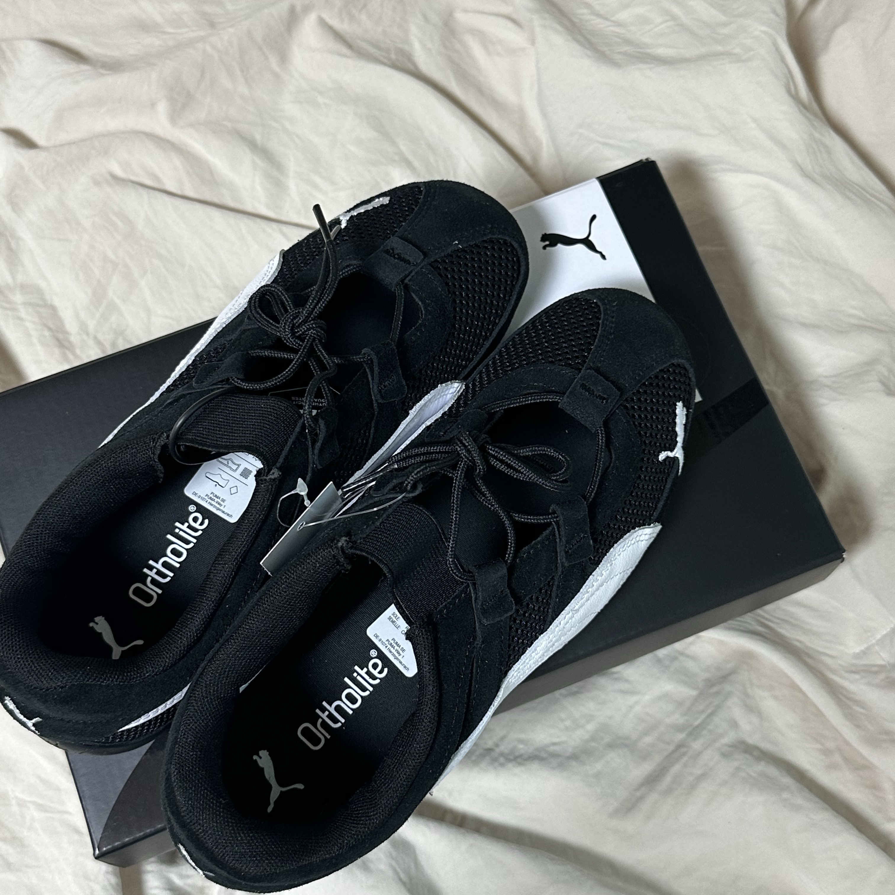 (W) Puma Speedcat Go Puma Black Puma White 착용 스타일