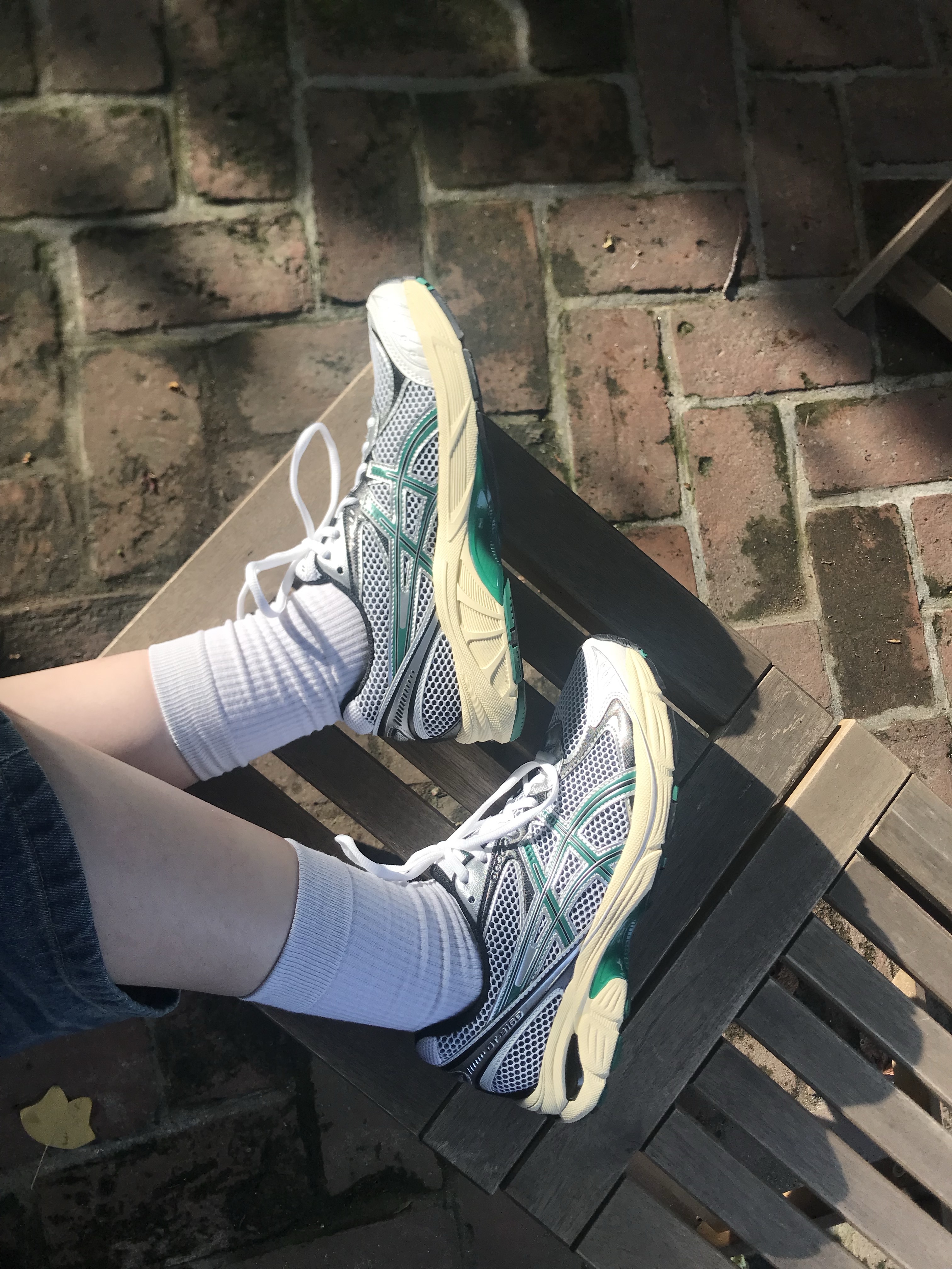Asics GT-2160 White Jasper Green 착용 스타일 - 8