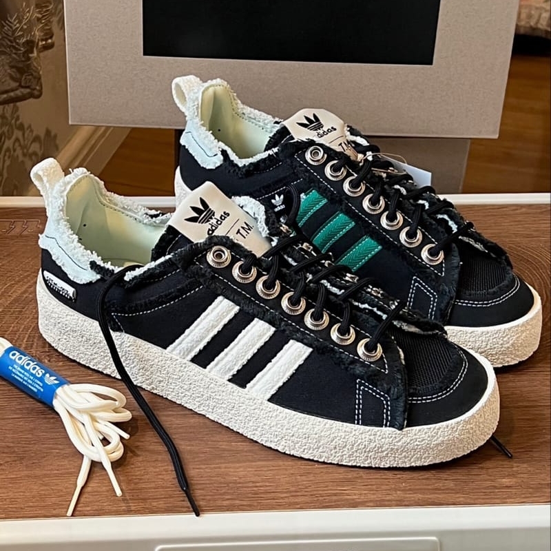 Adidas x Song for the Mute Campus 80s Core Black Cream White 착용 스타일