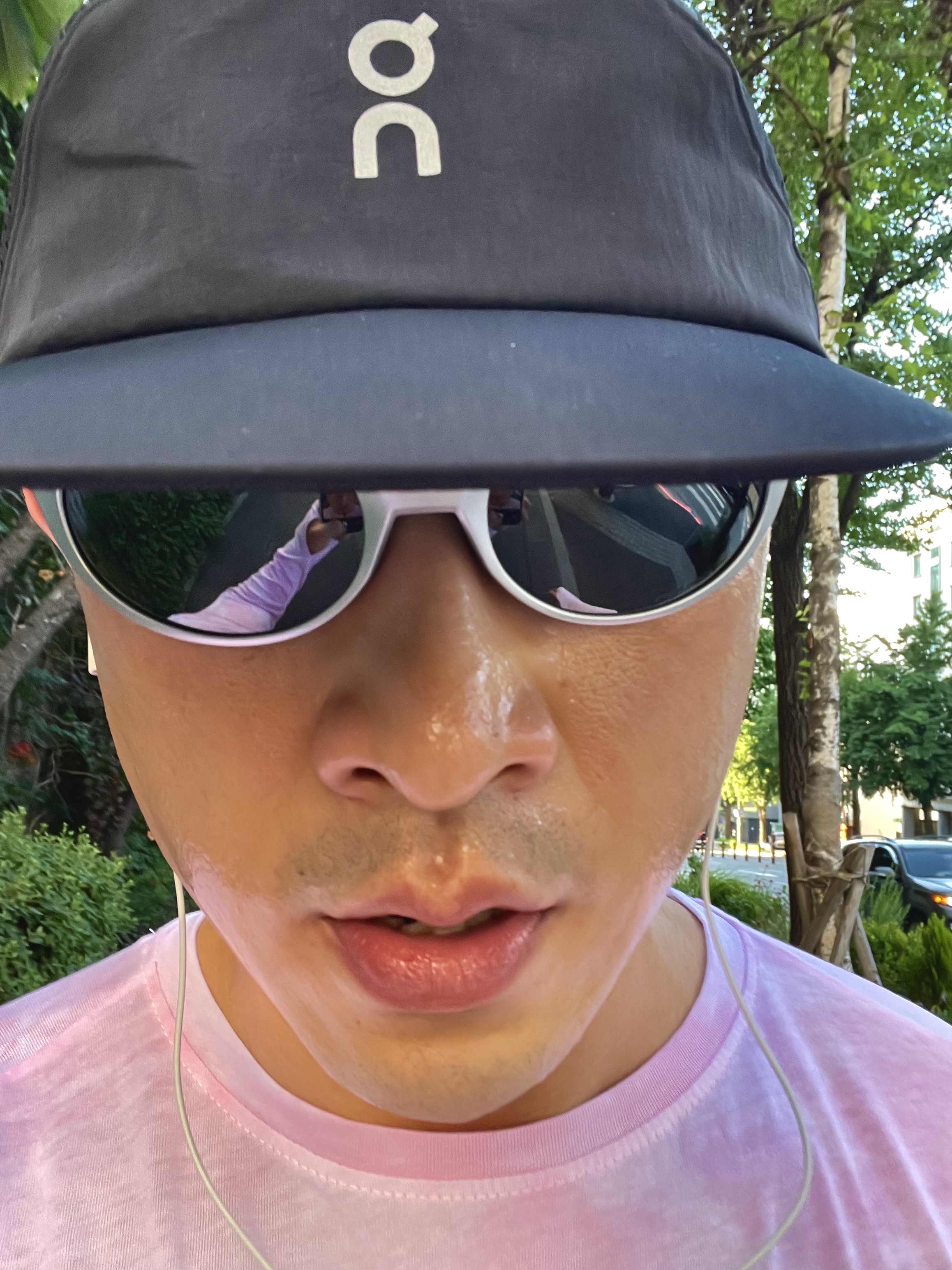 On Running Performance Cap Black 착용 스타일 - 4