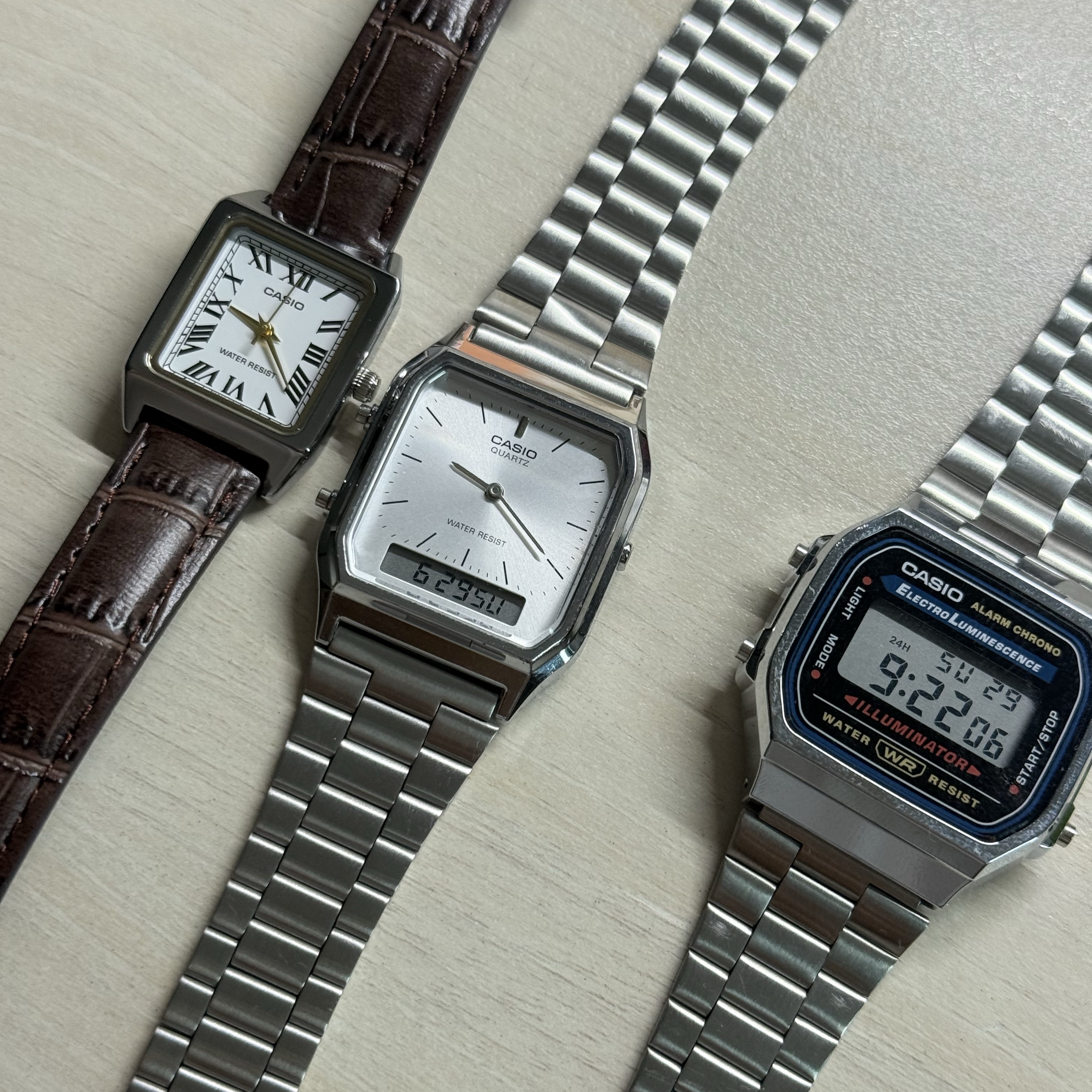 Casio LTP-V007L-7B2, Casio AQ-230A-7AMQY 착용 스타일