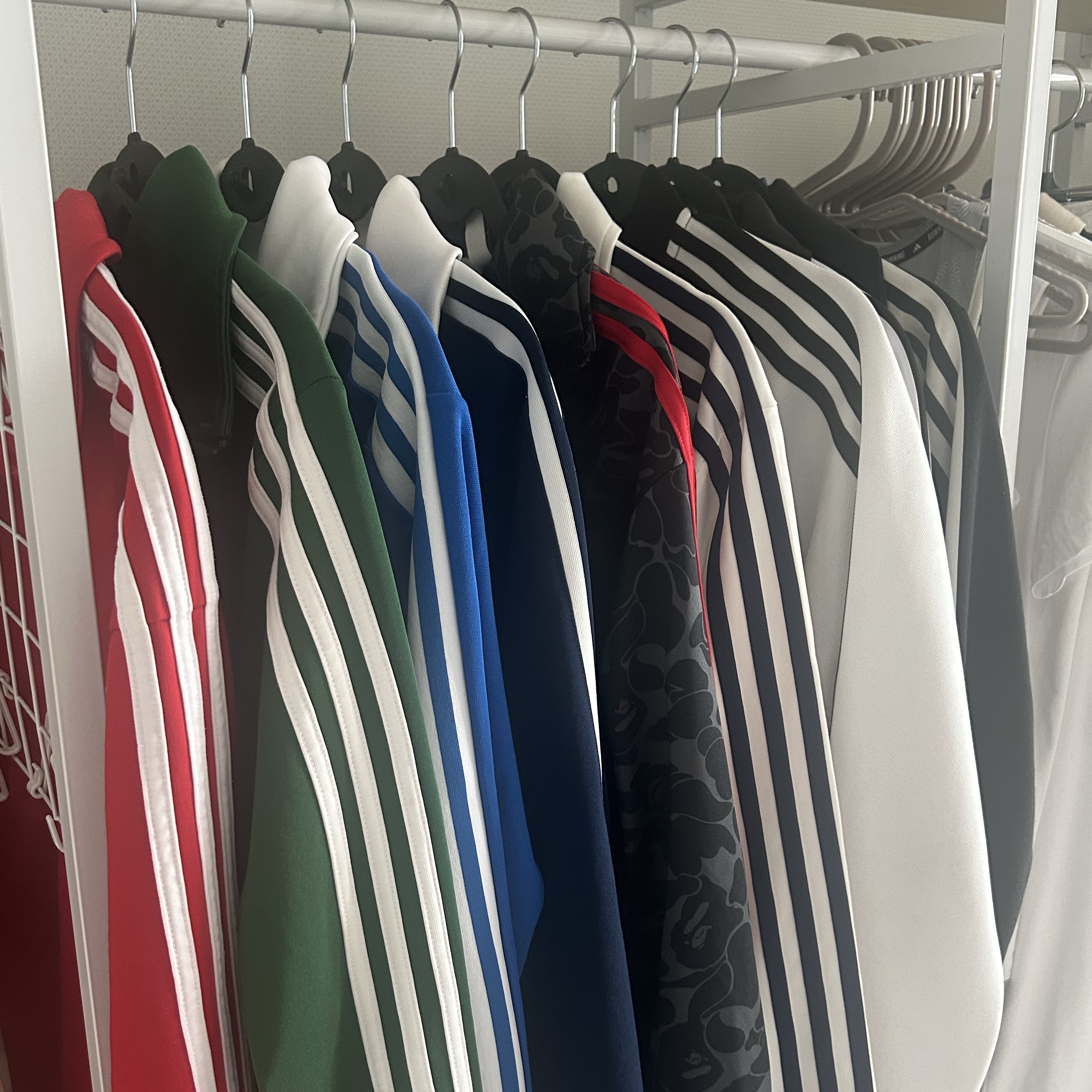 Adidas x BAPE Allover Print Track Top Black - KR Sizing, Adidas Adicolor Classics Firebird Track Top Black - KR Sizing 착용 스타일 - 2