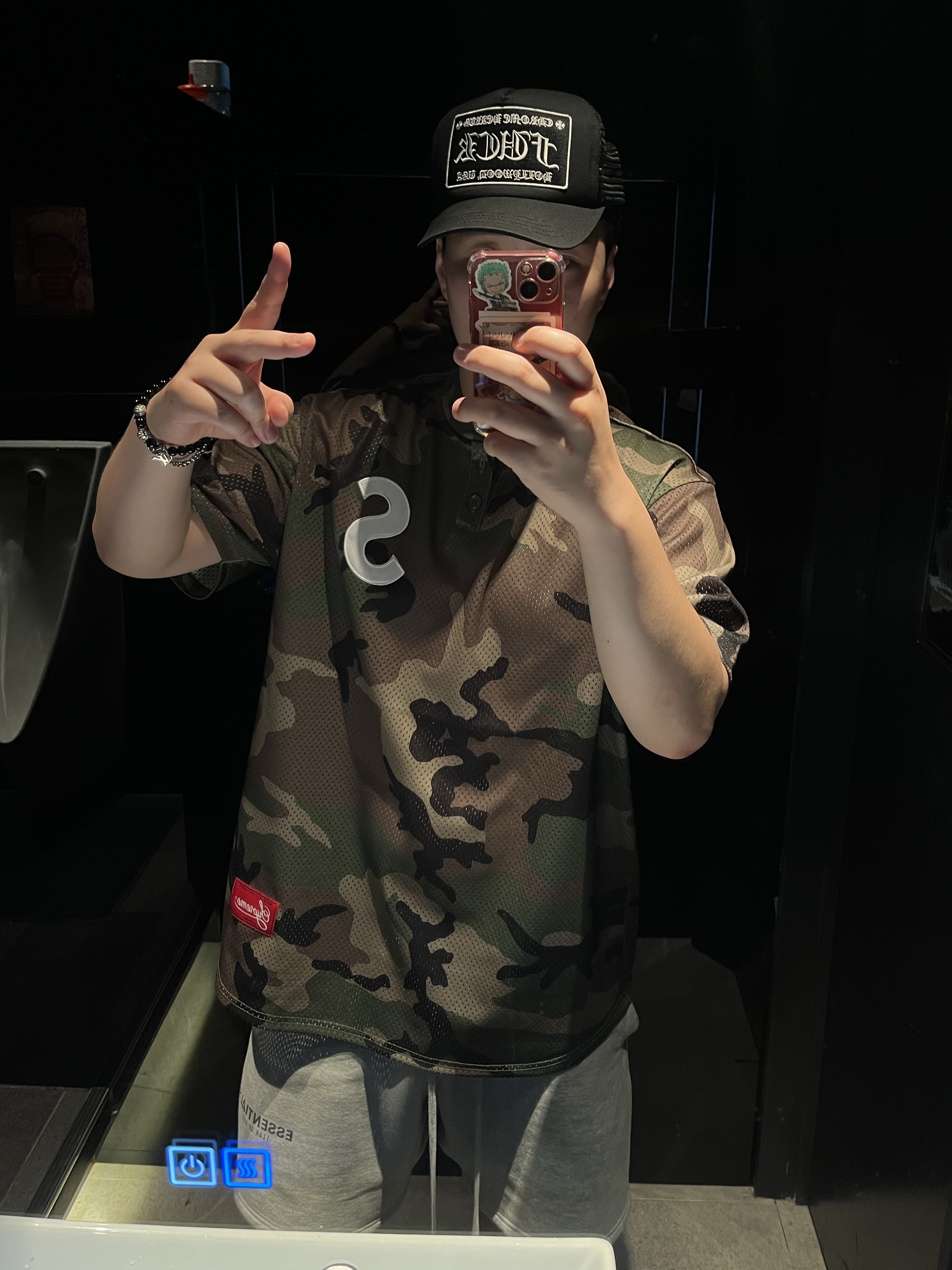 Supreme S Logo Baseball Henley Woodland Camo - 24FW 착용 스타일