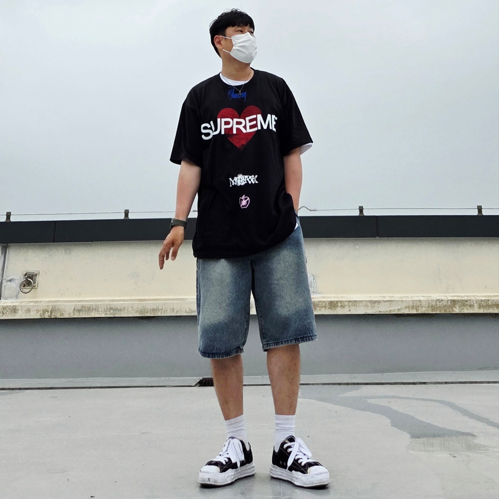 Supreme Announcing T-Shirt Black - 25SS, Gucci Interlocking G Pendant Necklace Silver 착용 스타일 - 1