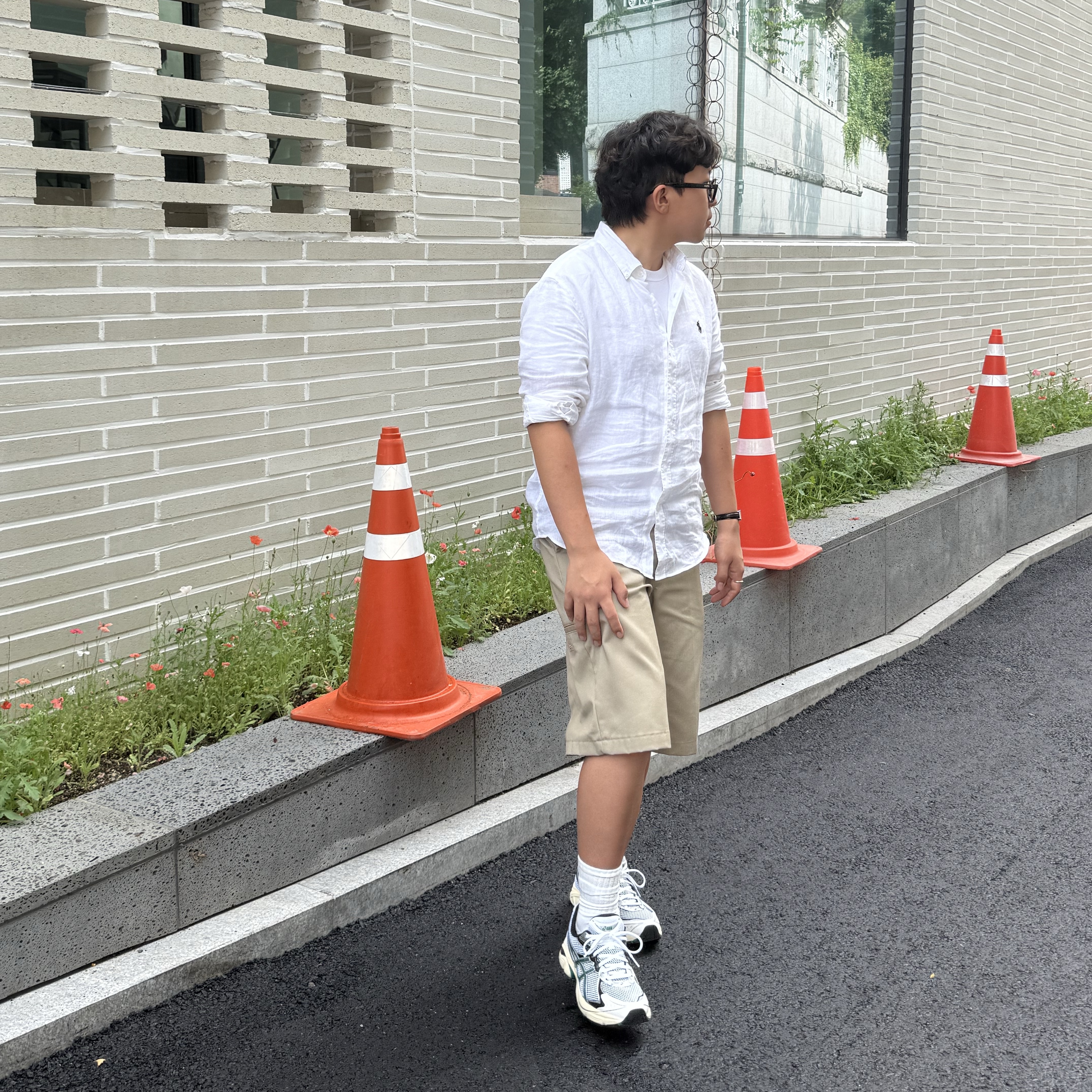 Asics GT-2160 White Jasper Green 착용 스타일 - 4