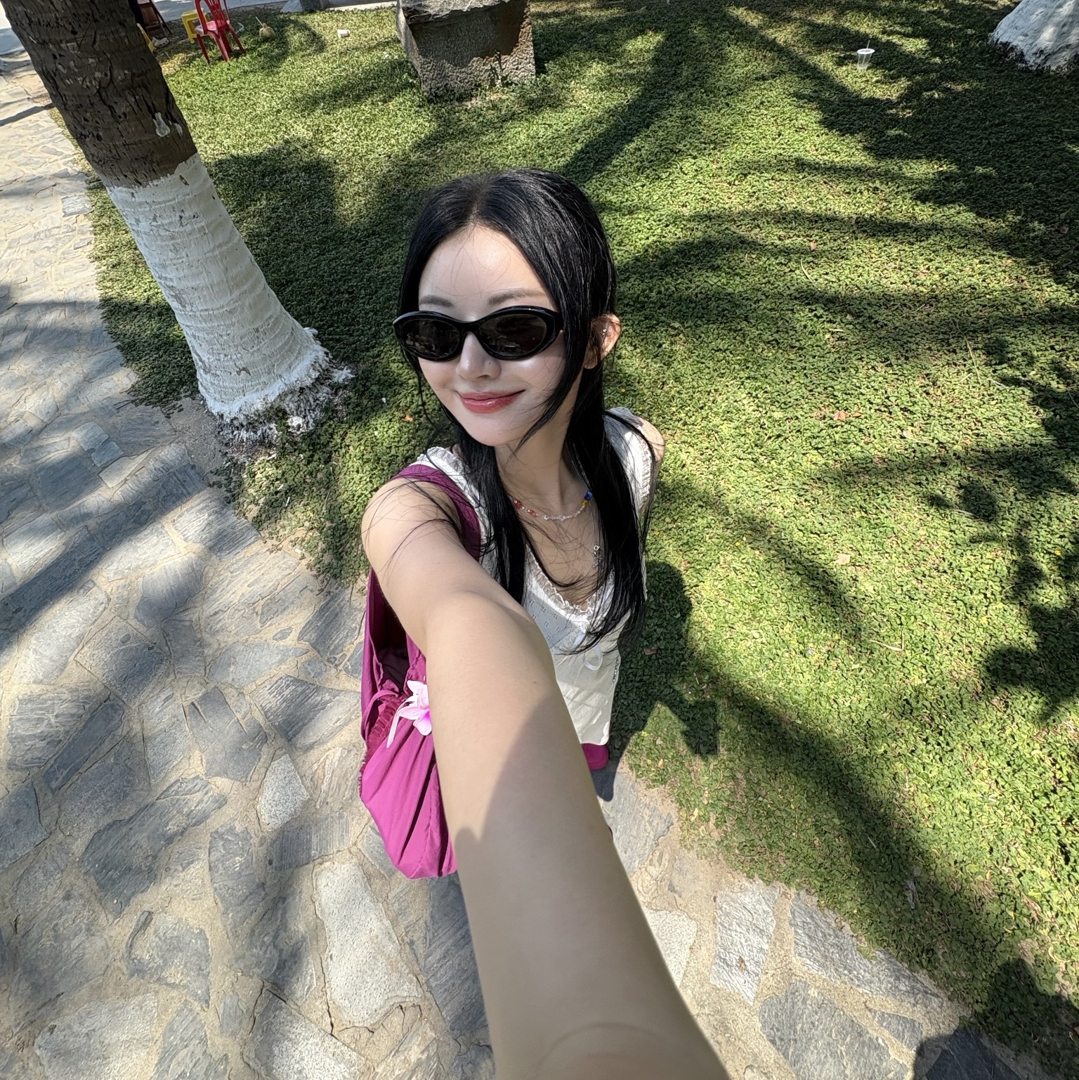 Prada Symbole Sunglasses Slate Gray Lenses Alternative fit 착용 스타일 - 2