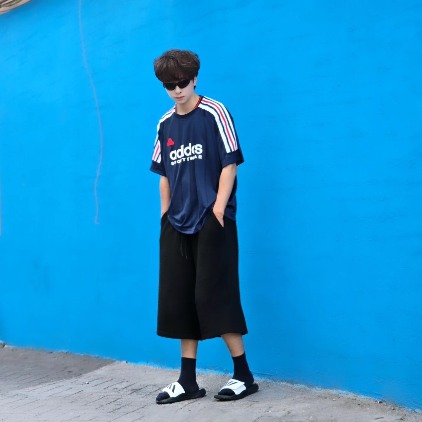 Adidas House of Tiro Nations Pack T-Shirt Team Navy Blue 2 - KR Sizing, Adidas House of Tiro Nations Pack T-Shirt Team Navy Blue 2 - US Sizing 착용 스타일 - 4