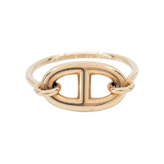 ITVNHGU4FN2Q Hermes Chaine d'Ancre Ronde Ring Size 50 18K Rose Gold