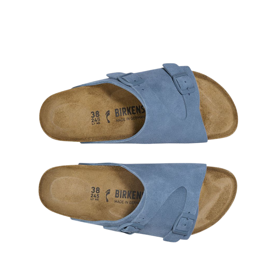 버켄스탁 취리히 스웨이드 레더 엘리멘탈 블루 - 레귤러(Birkenstock Zurich Suede Leather Elemental Blue - Regular) - 2