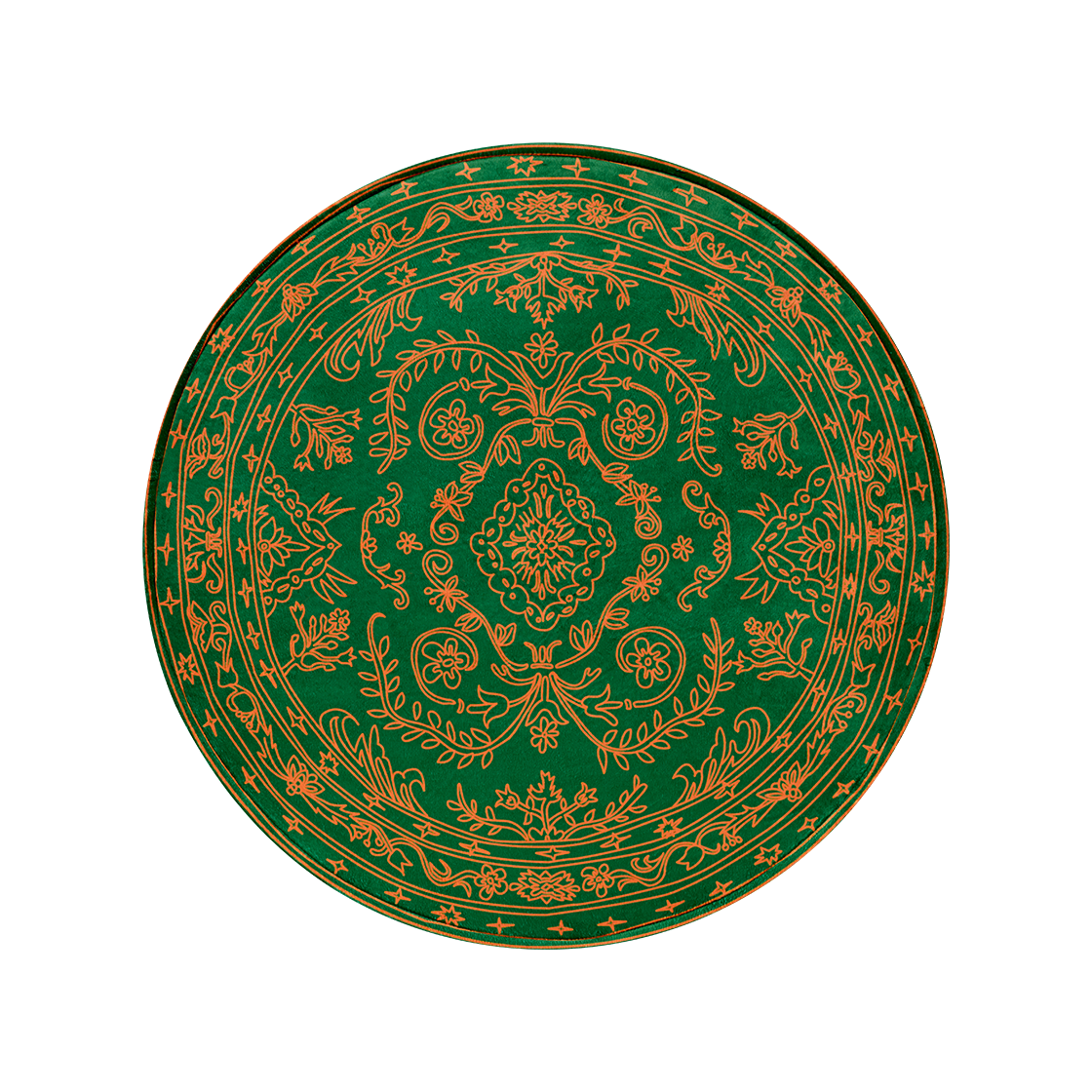 세이투셰 두들 페르시안 원형 러그 그린