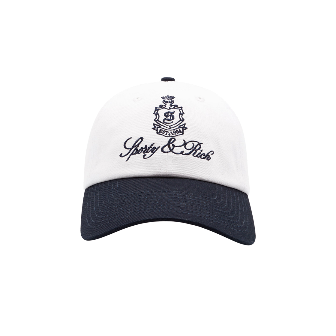AC040606231WH Sporty & Rich Vendome Hat White Navy
