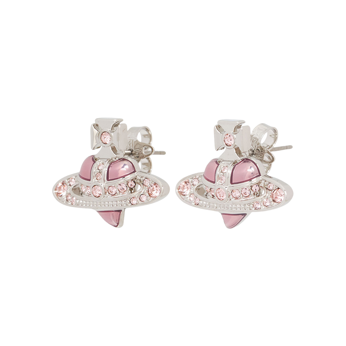 6201033K-02P686 (W) Vivienne Westwood New Diamante Heart Earring Silver