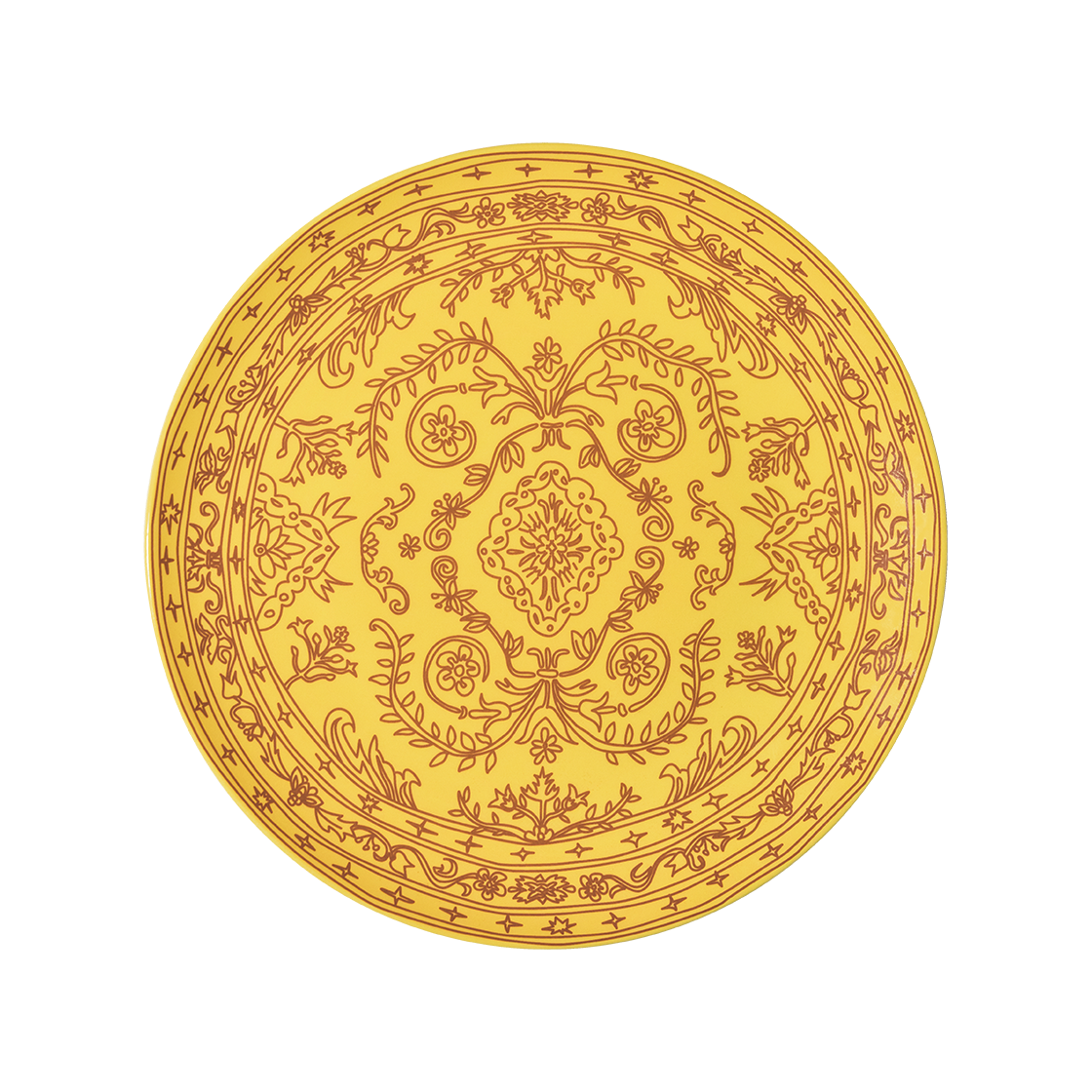 _SAYTOUCHE106_2 Say Touche Doodle Persian Plate Yellow