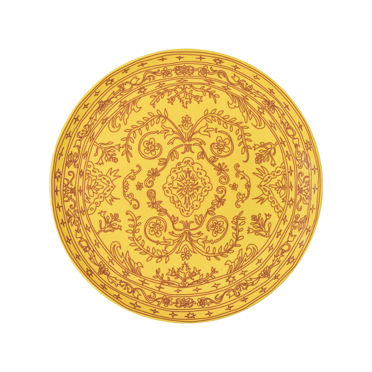 _SAYTOUCHE106_2 Say Touche Doodle Persian Plate Yellow