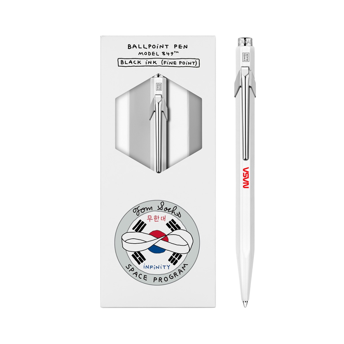 톰삭스 x 까렌다쉬 메탈볼펜 0.7mm 화이트(Tom Sachs x Caran d'Ache 849 Ballpoint Pen 0.7mm White)