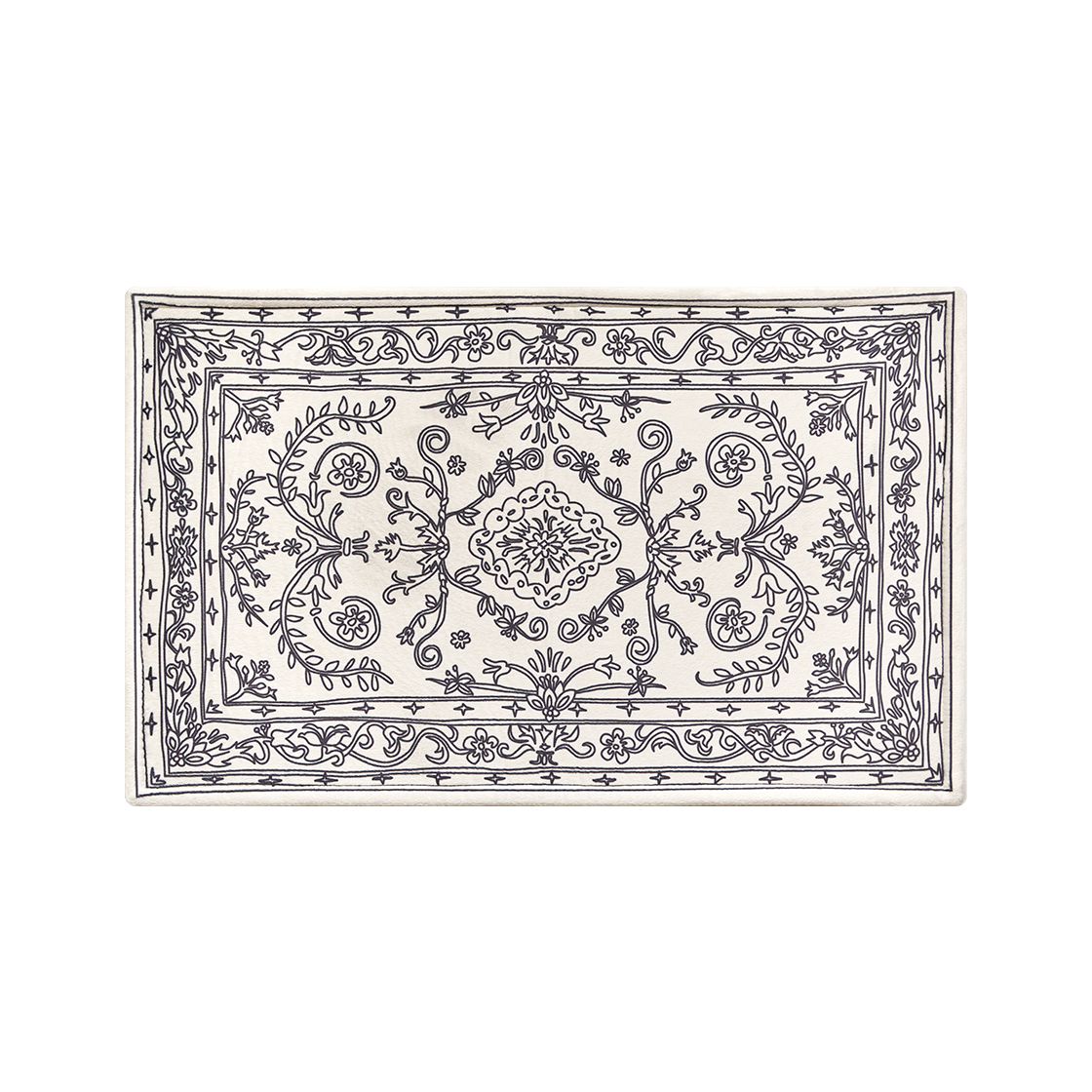 세이투셰 두들 페르시안 사각 러그 아이보리/블랙