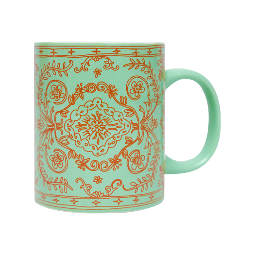 _SAYTOUCHE105_1 Say Touche Doodle Persian Mug Mint