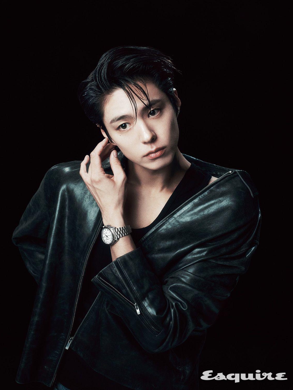 STU Lamb Skin Leather Jacket Black 착용 스타일