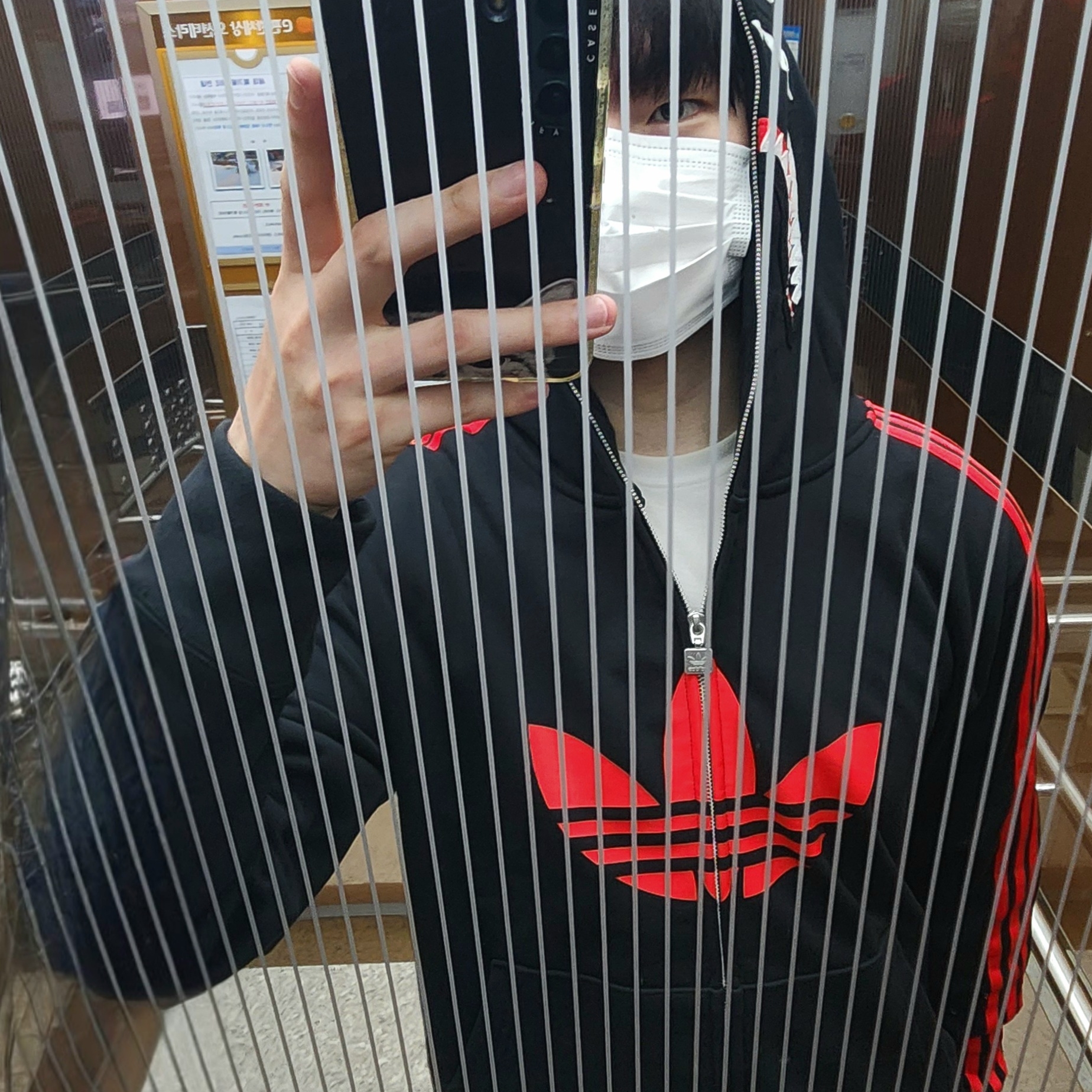 Adidas x BAPE Ultimate Shark Hoodie Black - KR Sizing 착용 스타일