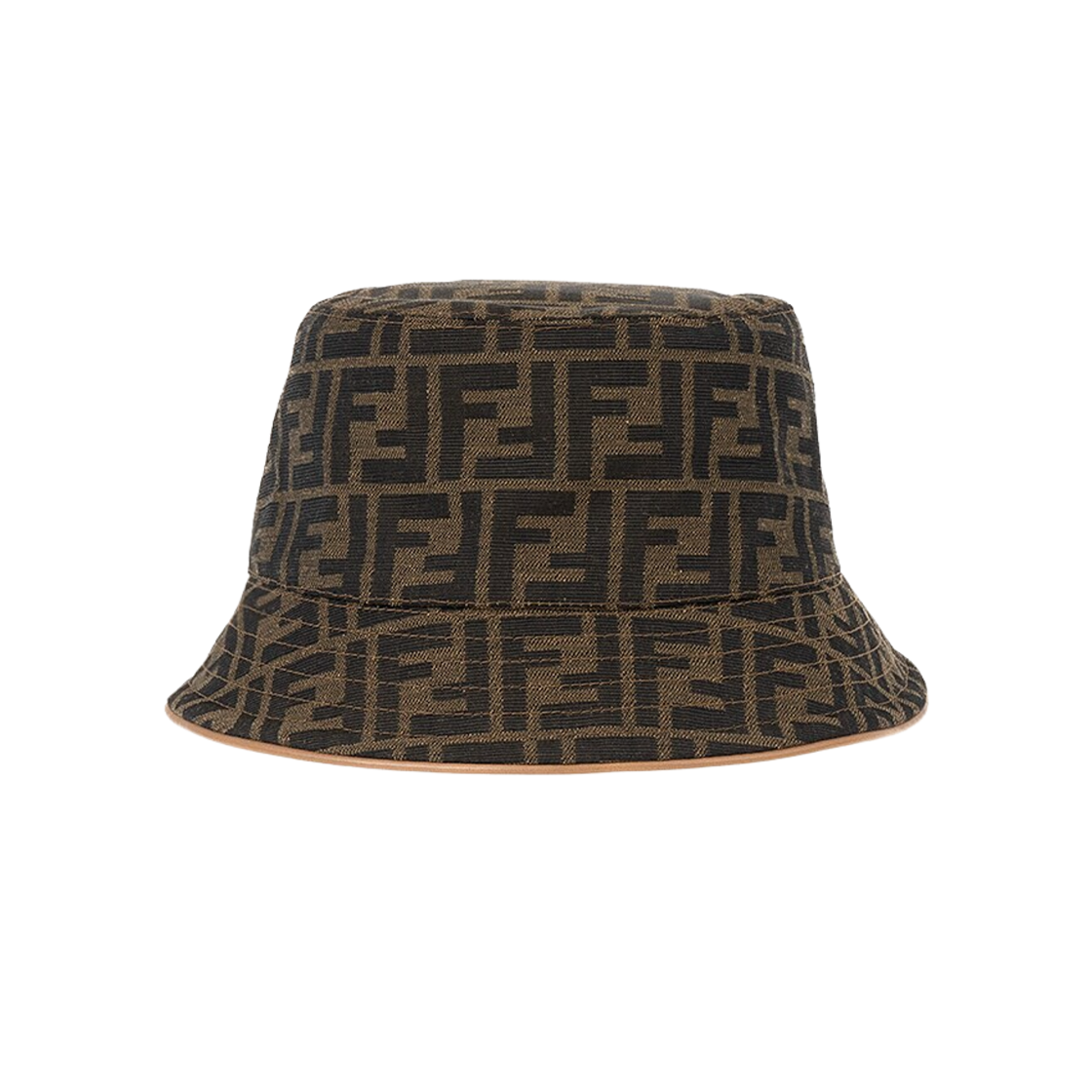FXQ899ALSGF0QE1 (W) Fendi FF Jacquard Bucket Hat Brown