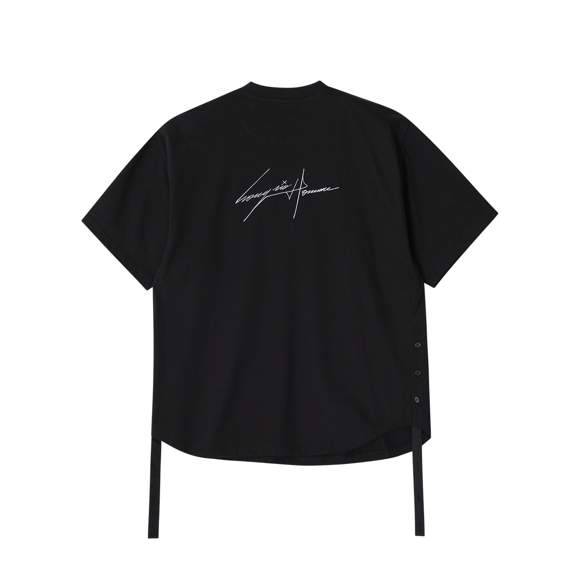 송지오옴므 싸인 로고 로프 티셔츠 블랙