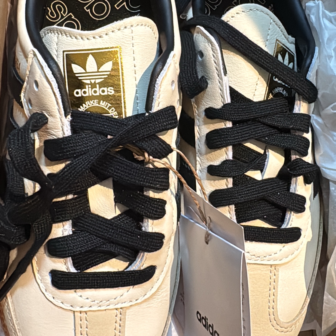 (W) Adidas Samba OG Cream White Core Black 착용 스타일