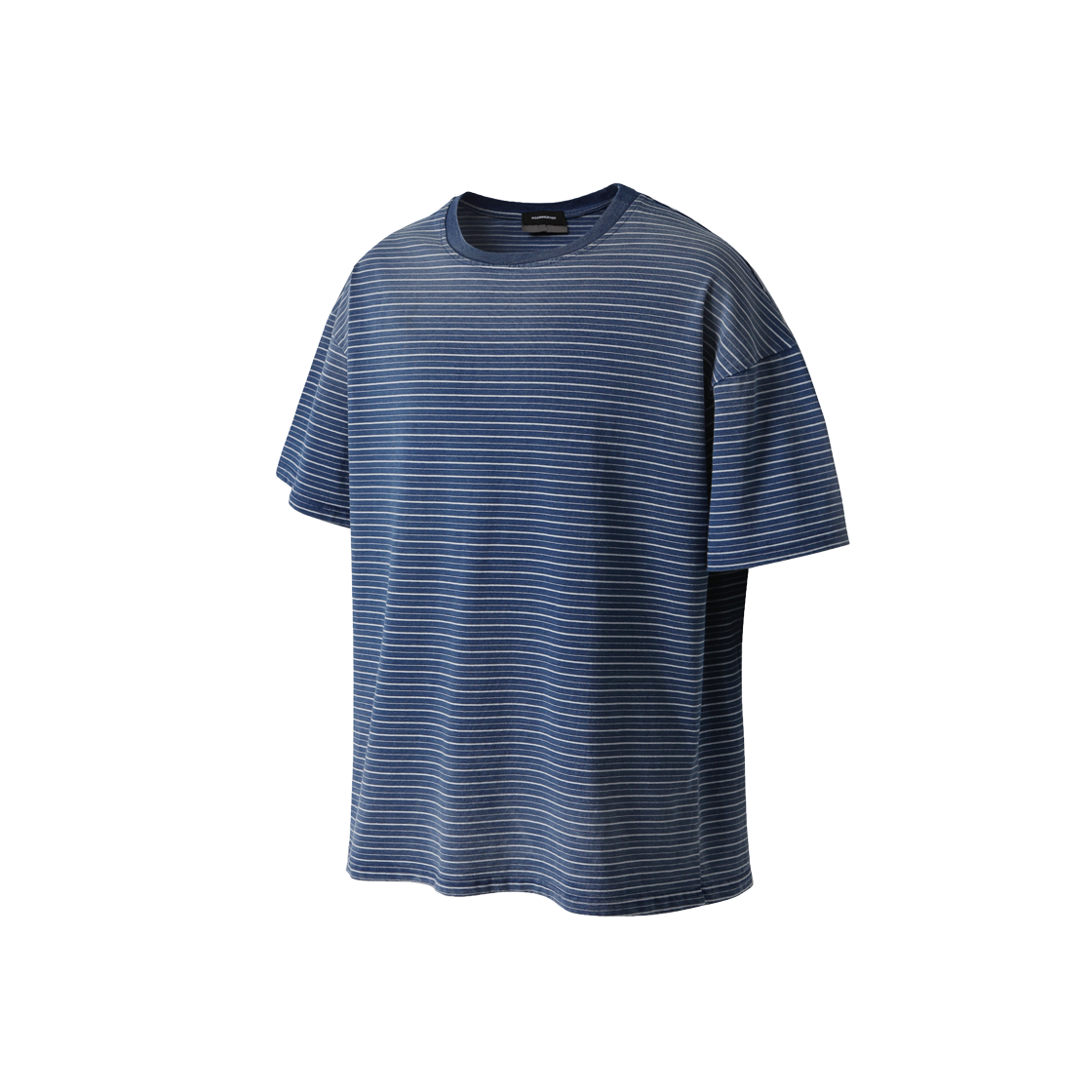 로어링라드 워시드 인디고 스트라이프 티셔츠 블루(ROARINGRAD Washed Indigo Stripe T-Shirt Blue)