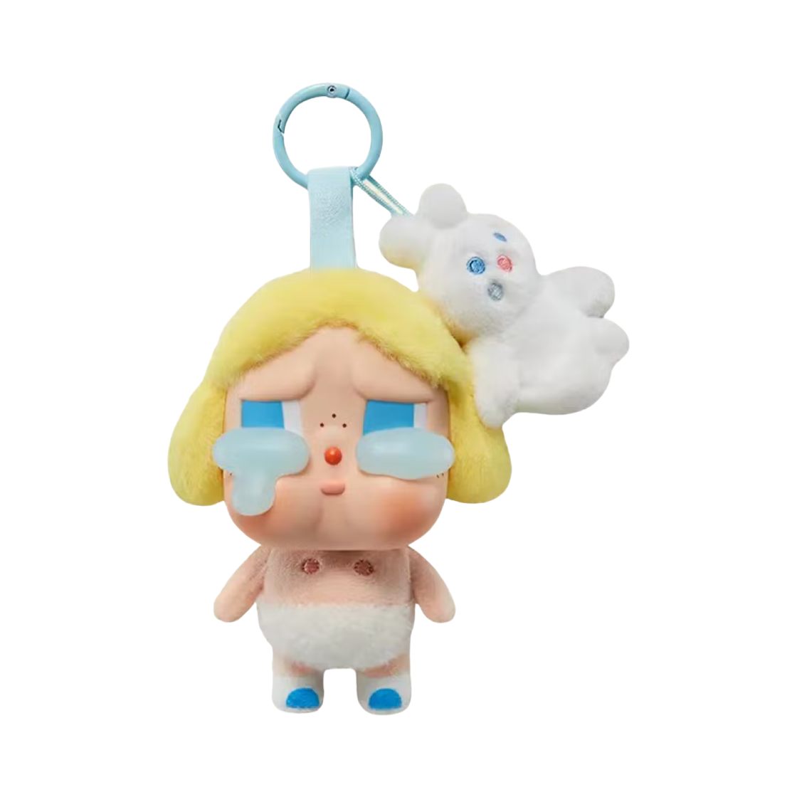 팝마트 크라이베이비 크라잉 어게인 시리즈 플러시 키링 금발 머리 (개봉 박스)(Pop Mart Crybaby Crying Again Series Plush Keyring Baby Blonde (Opened Case))